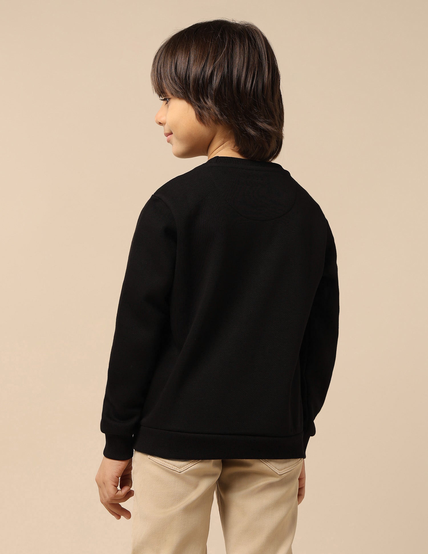 Boys Graphic Brand Embroidered Regular Fit Sweatshirt Black - U.S. Polo Assn. India | Large