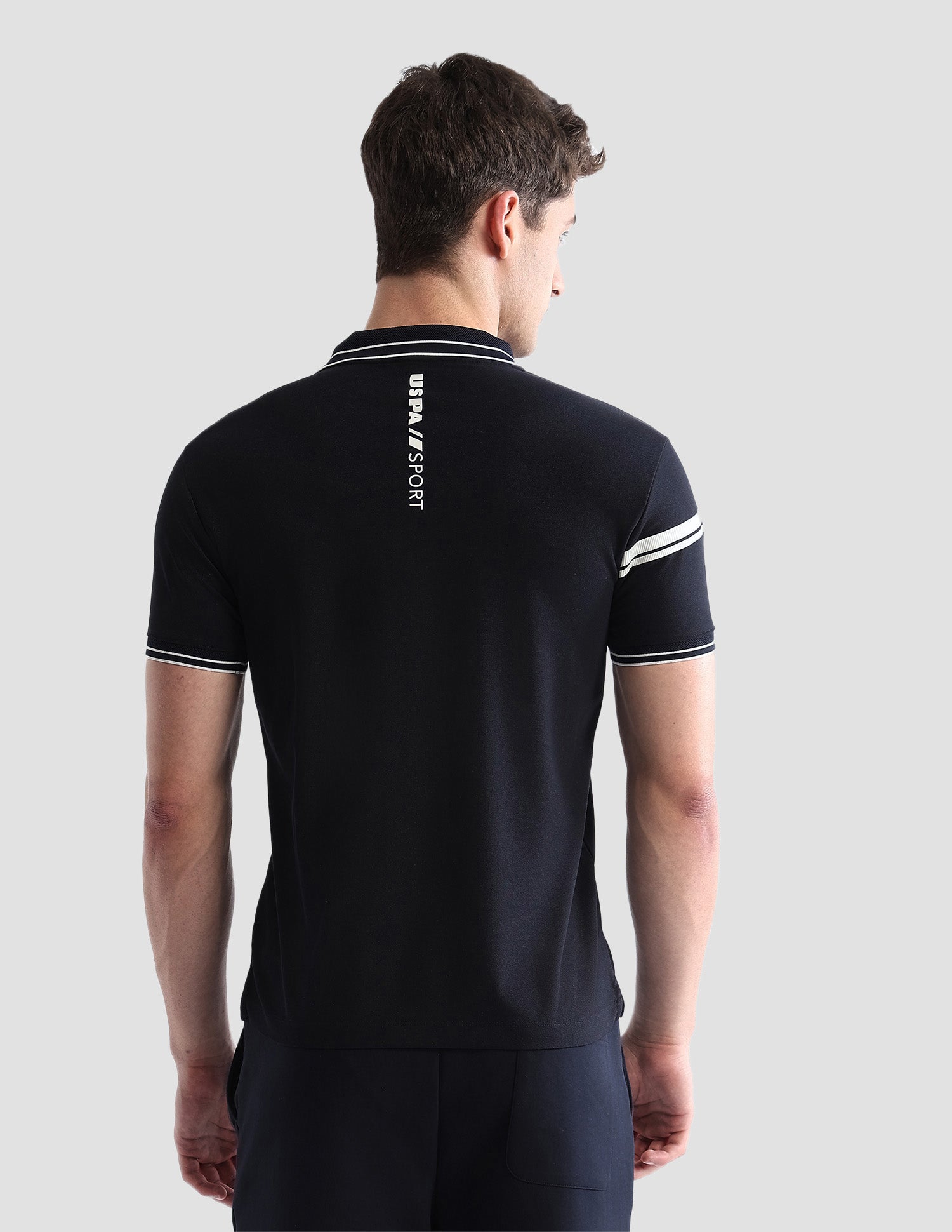 Solid Regular Fit Active Polo Shirt Navy - U.S. POLO ASSN. | Large