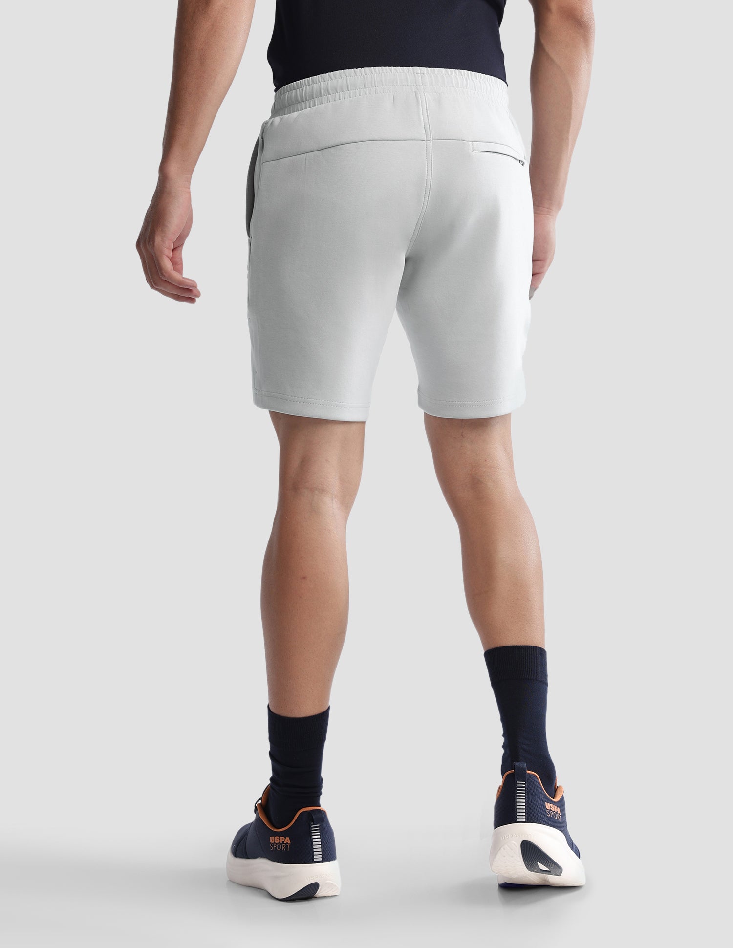 Solid Regular Fit Active Shorts Grey - U.S. Polo Assn. India | Large