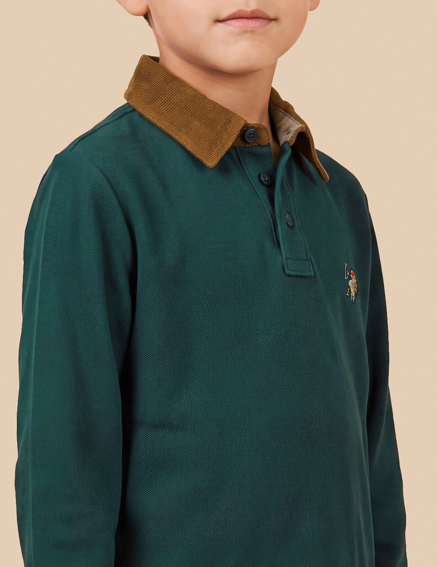 Solid Regular Fit Polo Shirt Green - U.S. Polo Assn. India | Large