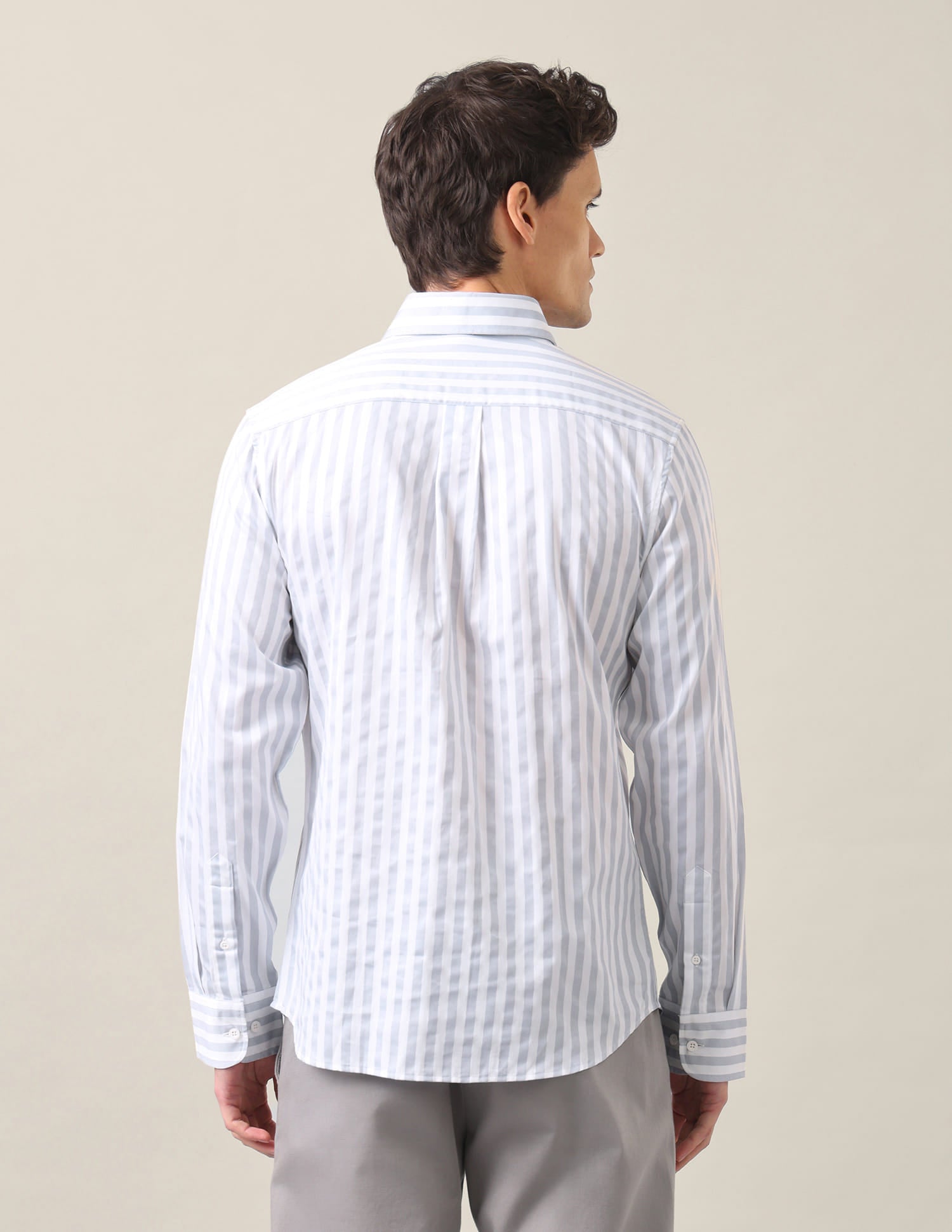 Vertical Striped Tailored Fit Shirt Grey - U.S. Polo Assn. India | Large