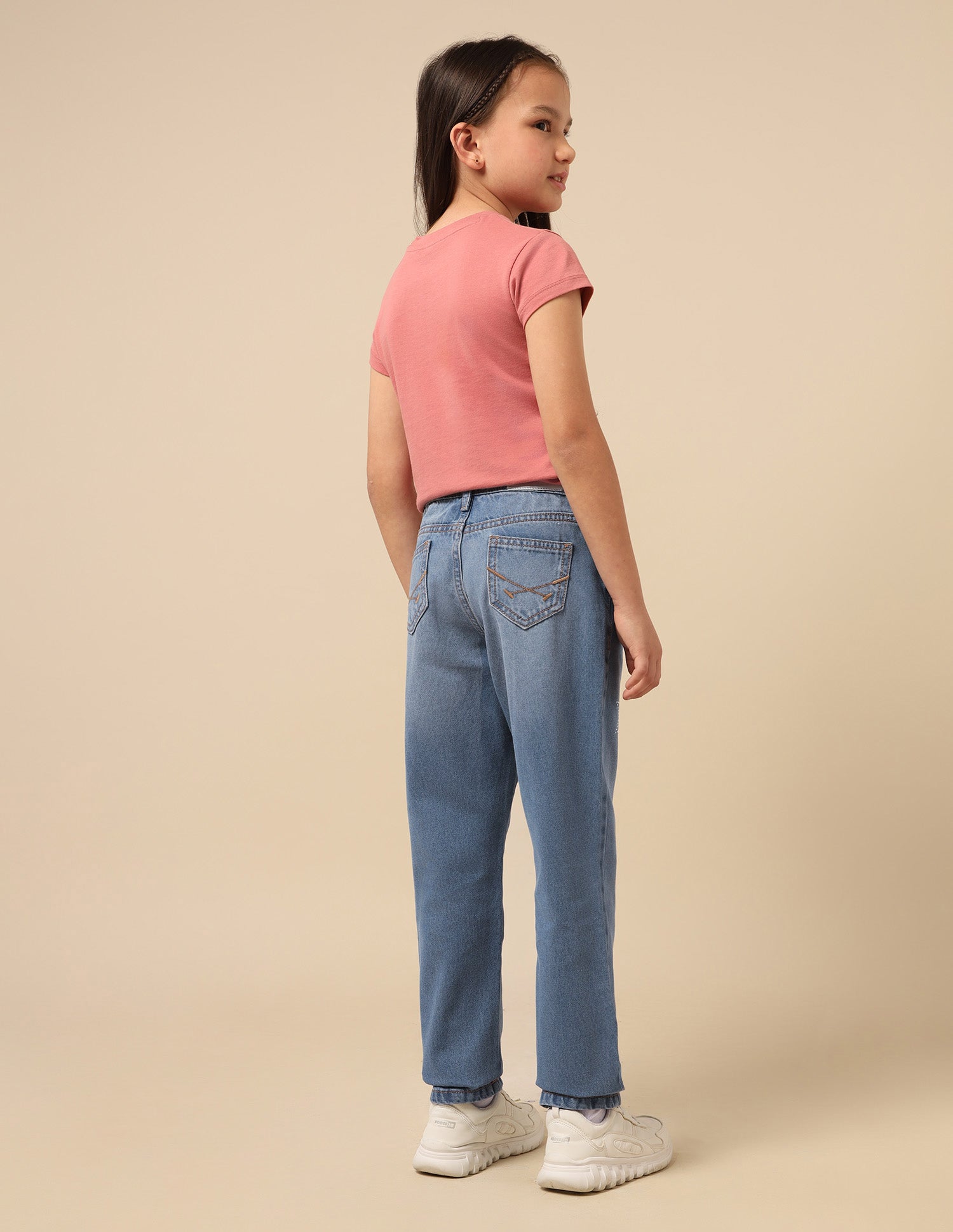 Girls Regular Fit Whiskered Jeans Dark Blue - U.S. POLO ASSN. | Large