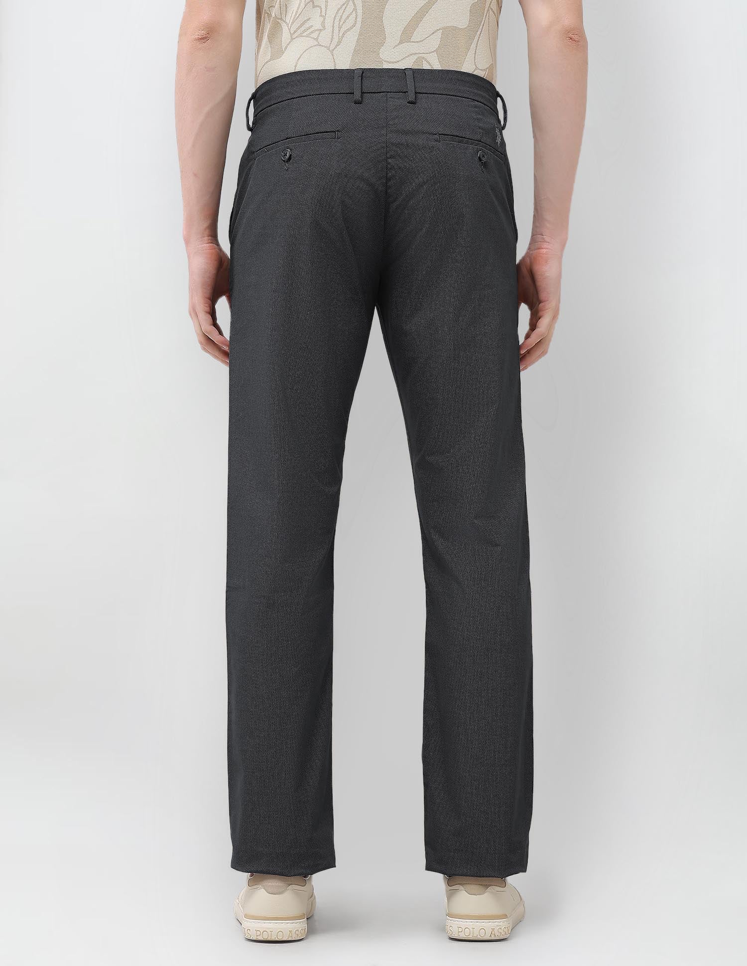 Mid Rise Riley Straight Fit Trousers Charcoal - U.S. Polo Assn. India | Large