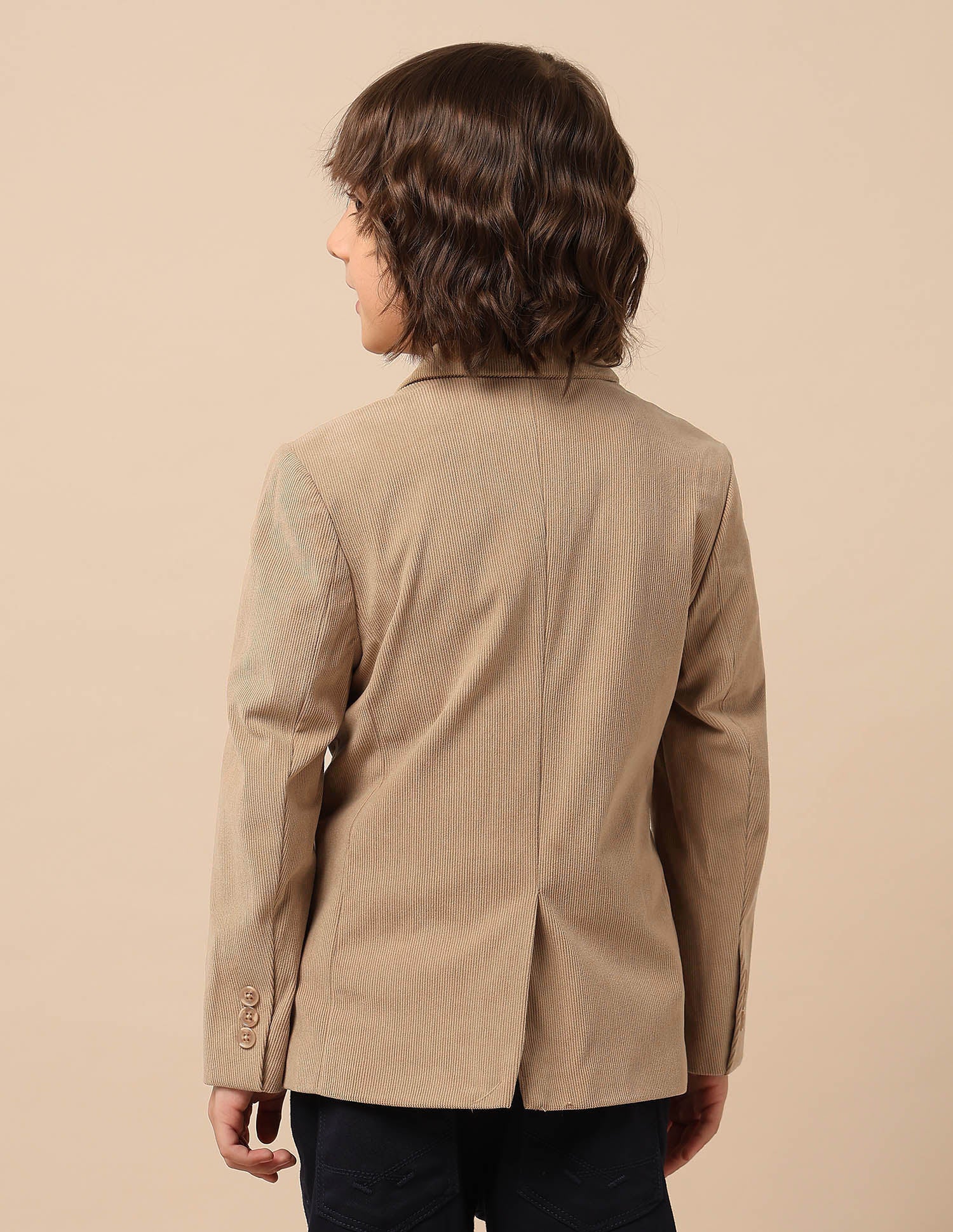 Boys Solid Regular Fit Blazer Khaki - U.S. POLO ASSN. | Large