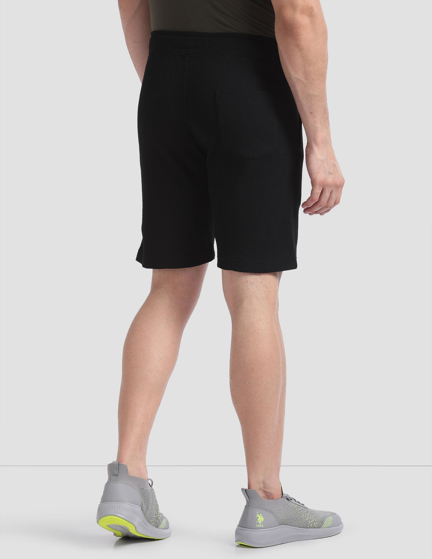 Waffle Knit Textured LS005 Lounge Shorts - Pack Of 1 Black - U.S. POLO ASSN. | Large