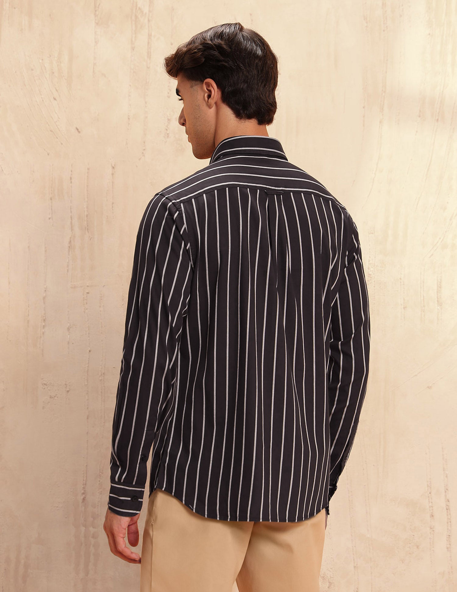 Tailored Fit Vertical Striped Shirt Choco - U.S. POLO ASSN. | Large