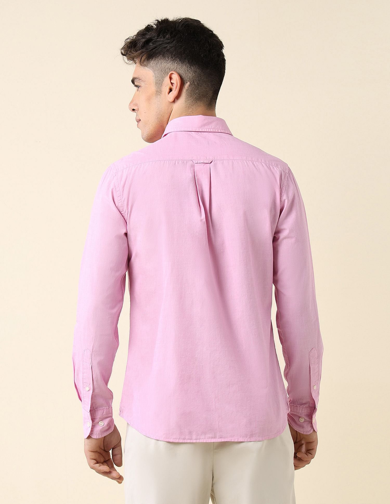 Tailored Fit Fil-à-Fil Shirt Pink - U.S. Polo Assn. India | Large