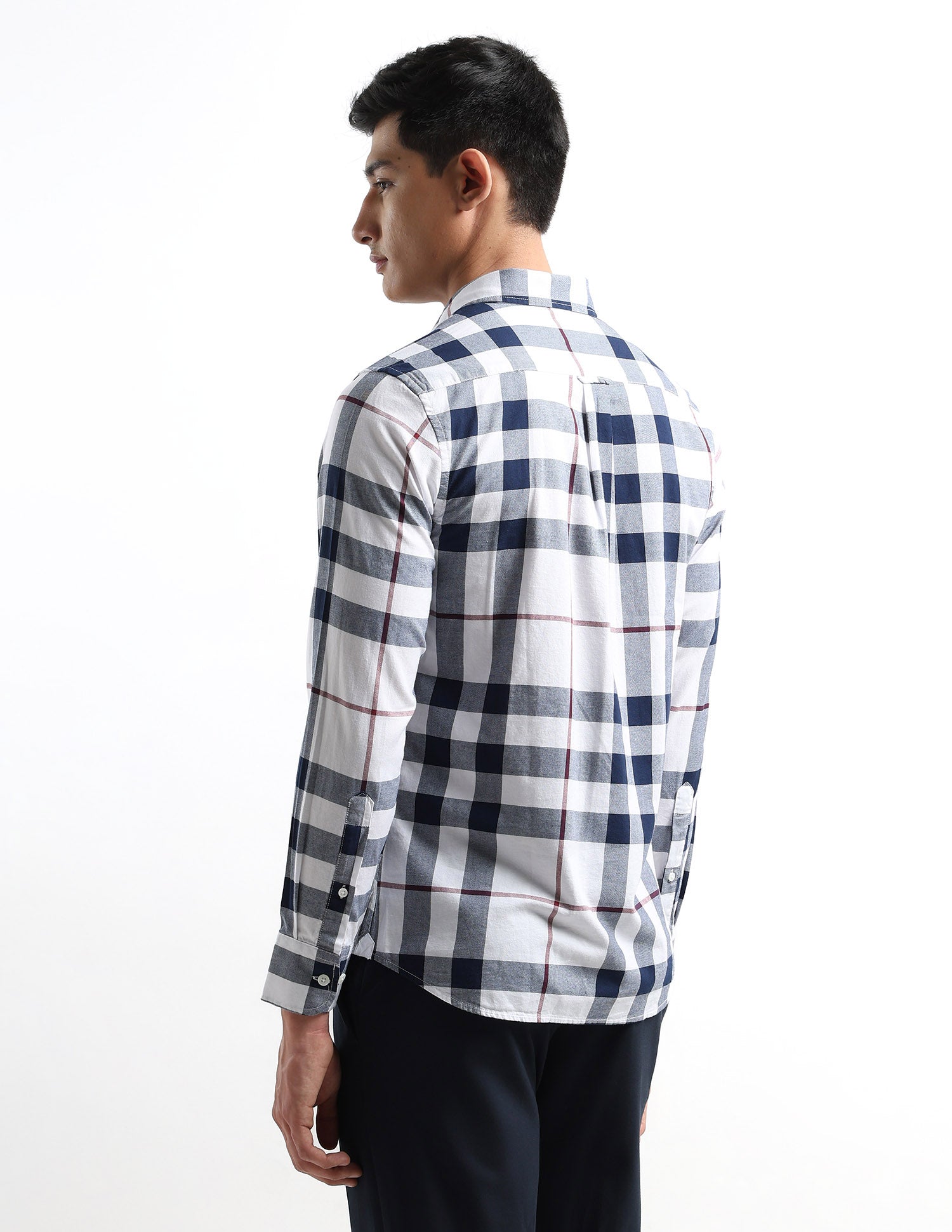 Gingham Checked Tailored Fit Shirt Navy - U.S. POLO ASSN. | Large