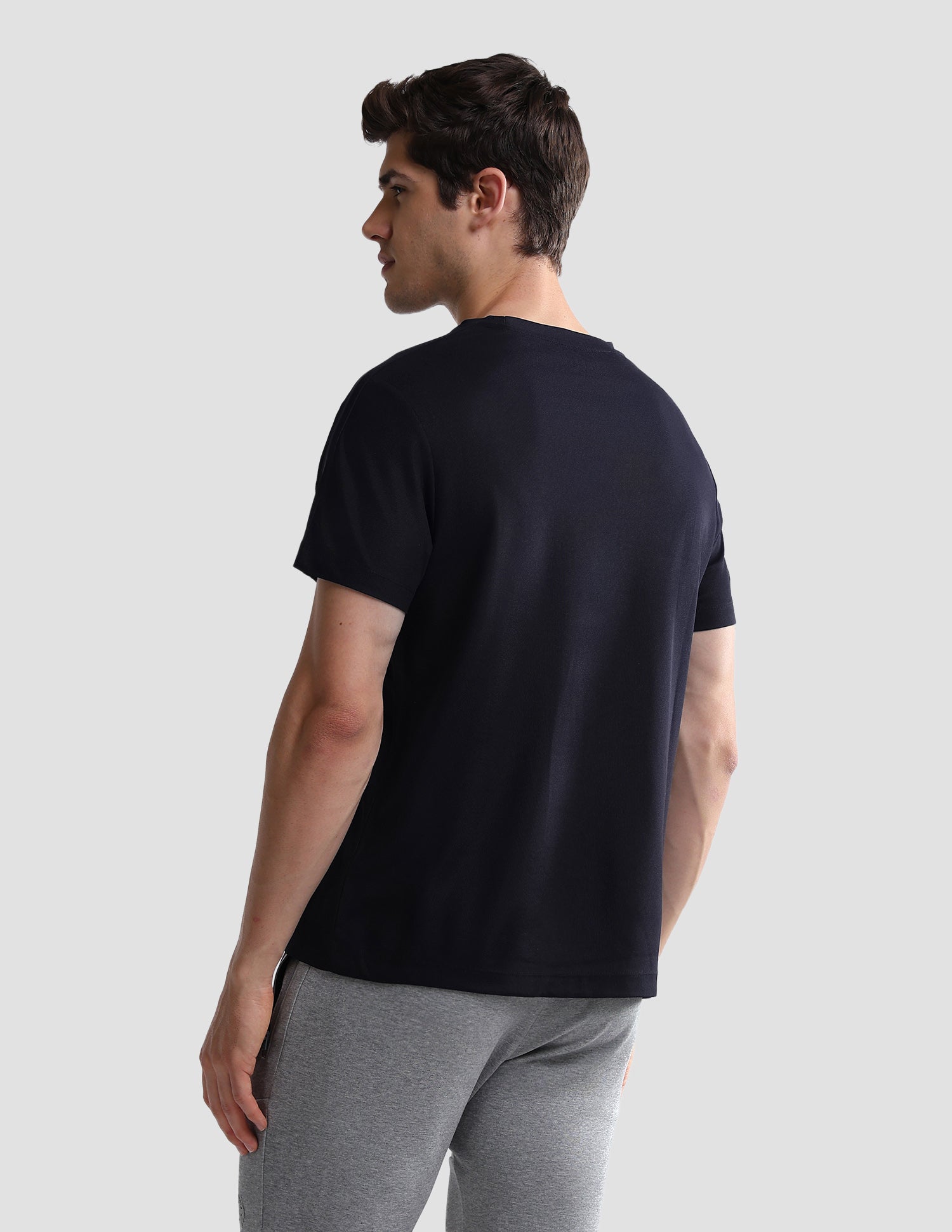Solid Slim Fit Active T-Shirt Navy - U.S. Polo Assn. India | Large