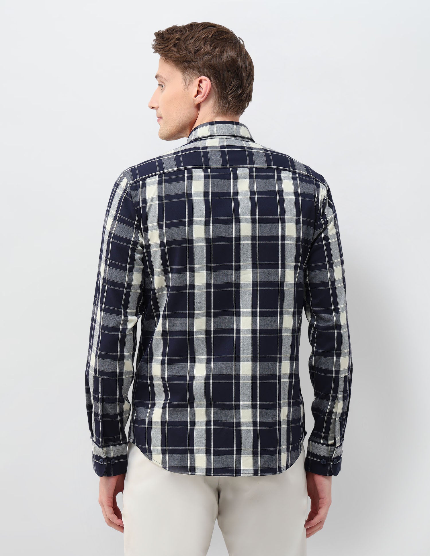 Tartan Checked Tailored Fit Shirt Navy - U.S. Polo Assn. India | Large