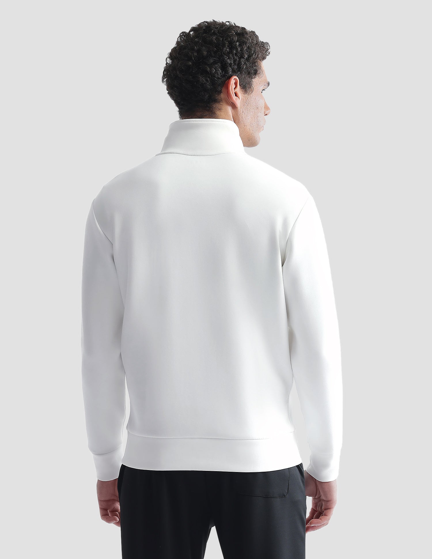 Slim Fit Zipper Active Sweatshirt Off White - U.S. Polo Assn. India | Large