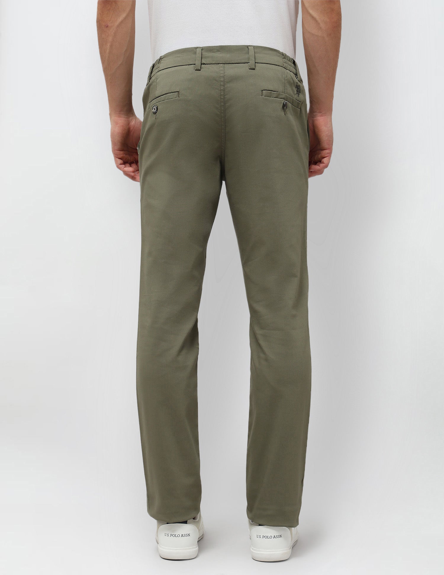 Slim Fit Mid Rise Trousers Olive - U.S. POLO ASSN. | Large