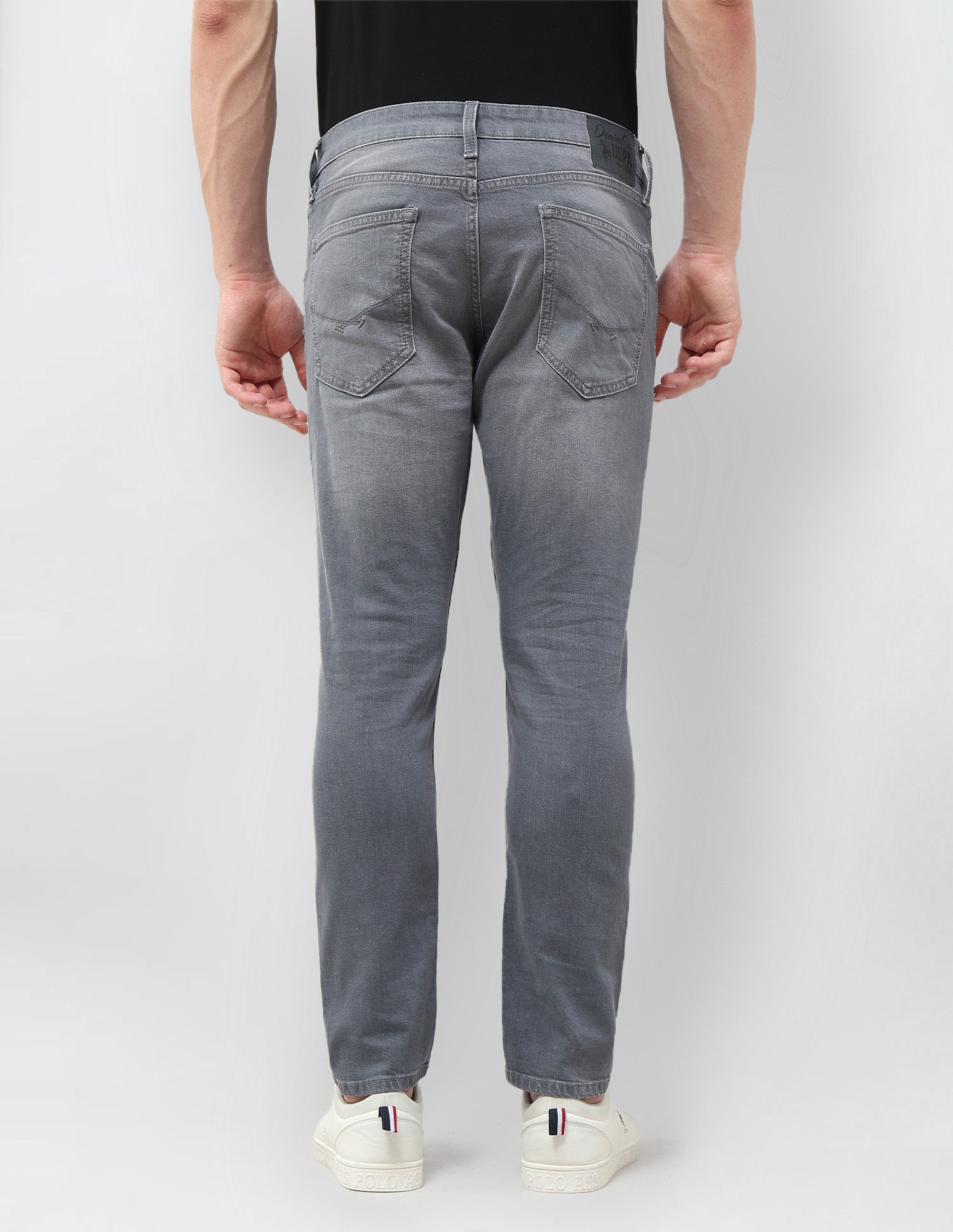 Henry Tapered Fit Whiskered Jeans Mid Grey - U.S. POLO ASSN. | Large