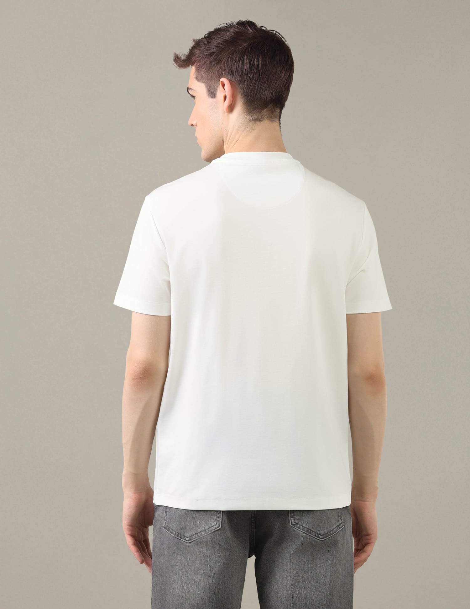 Brand Embossed Slim Fit T-Shirt White - U.S. Polo Assn. India | Large