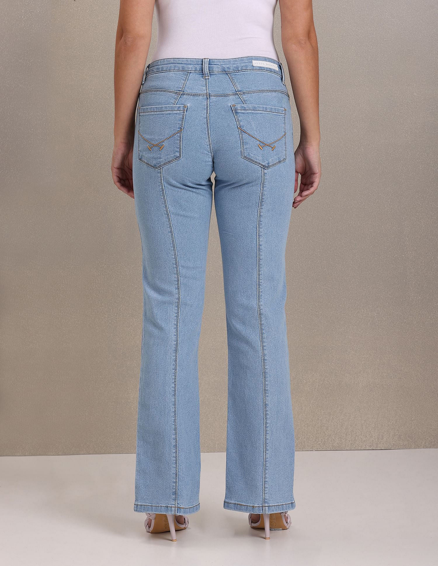 High Rise Straight Jeans Light Indigo - U.S. Polo Assn. India | Large