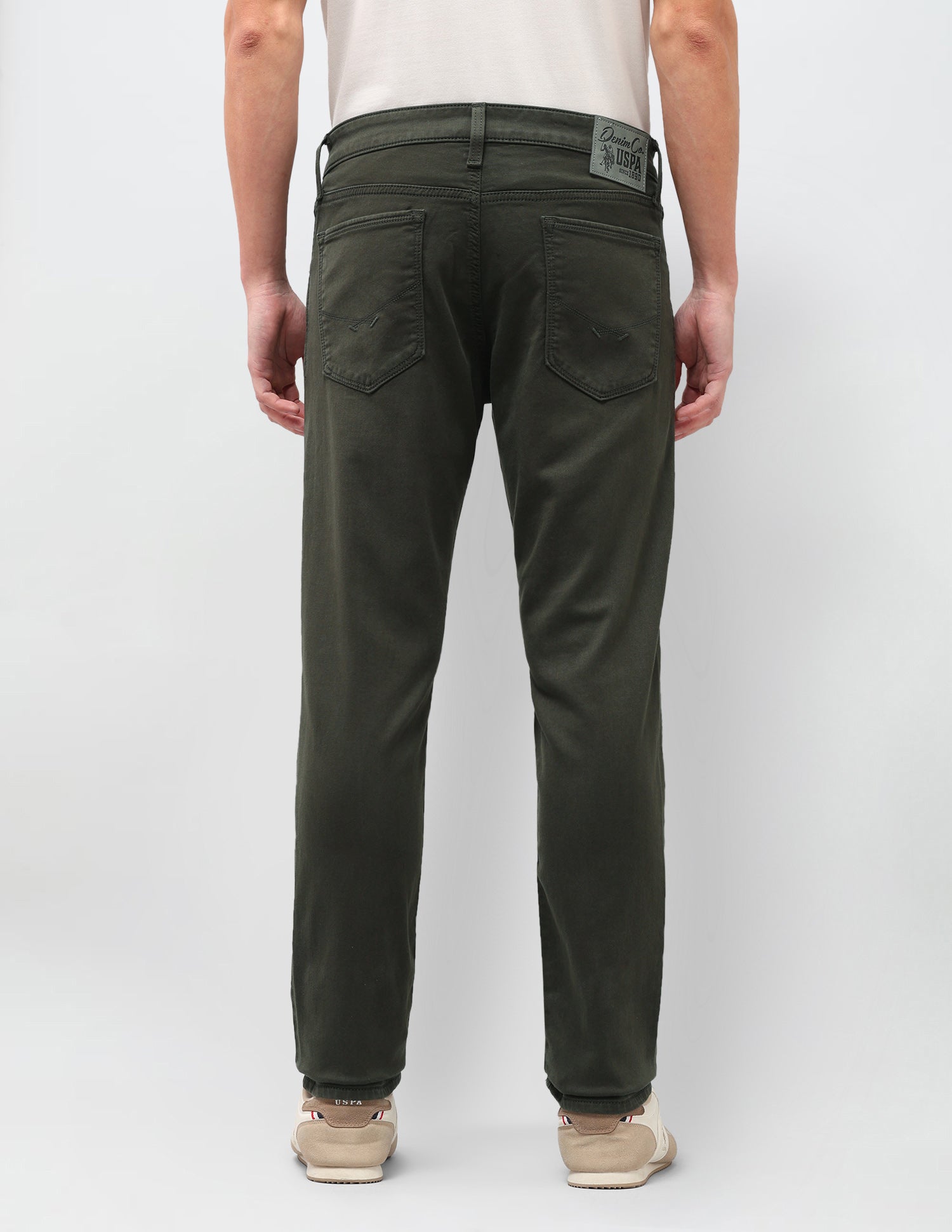 Brandon Slim-Tapered Fit Green Jeans Dark Olive - U.S. Polo Assn. India | Large