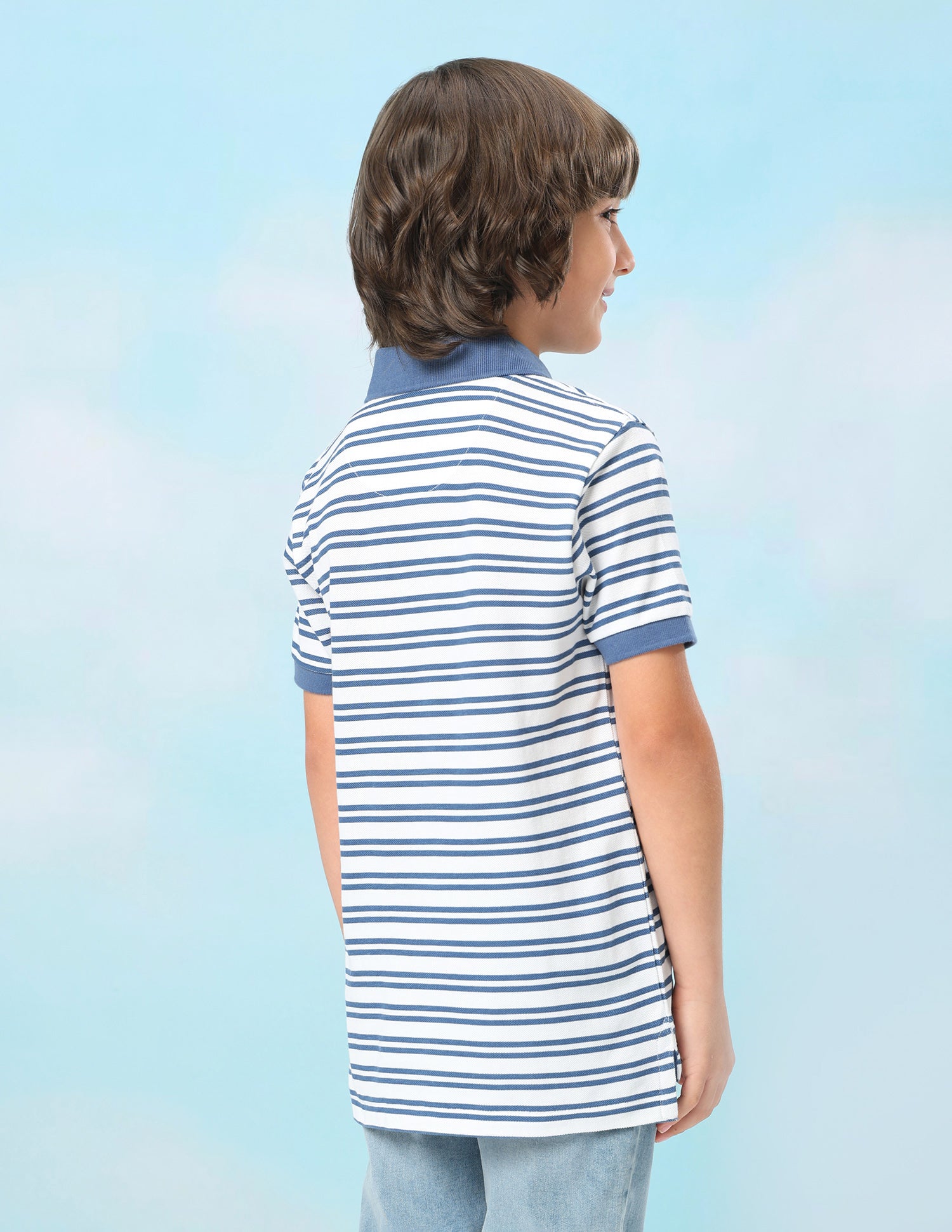 Horizontal Striped Regular Fit Polo Shirt Blue - U.S. Polo Assn. India | Large