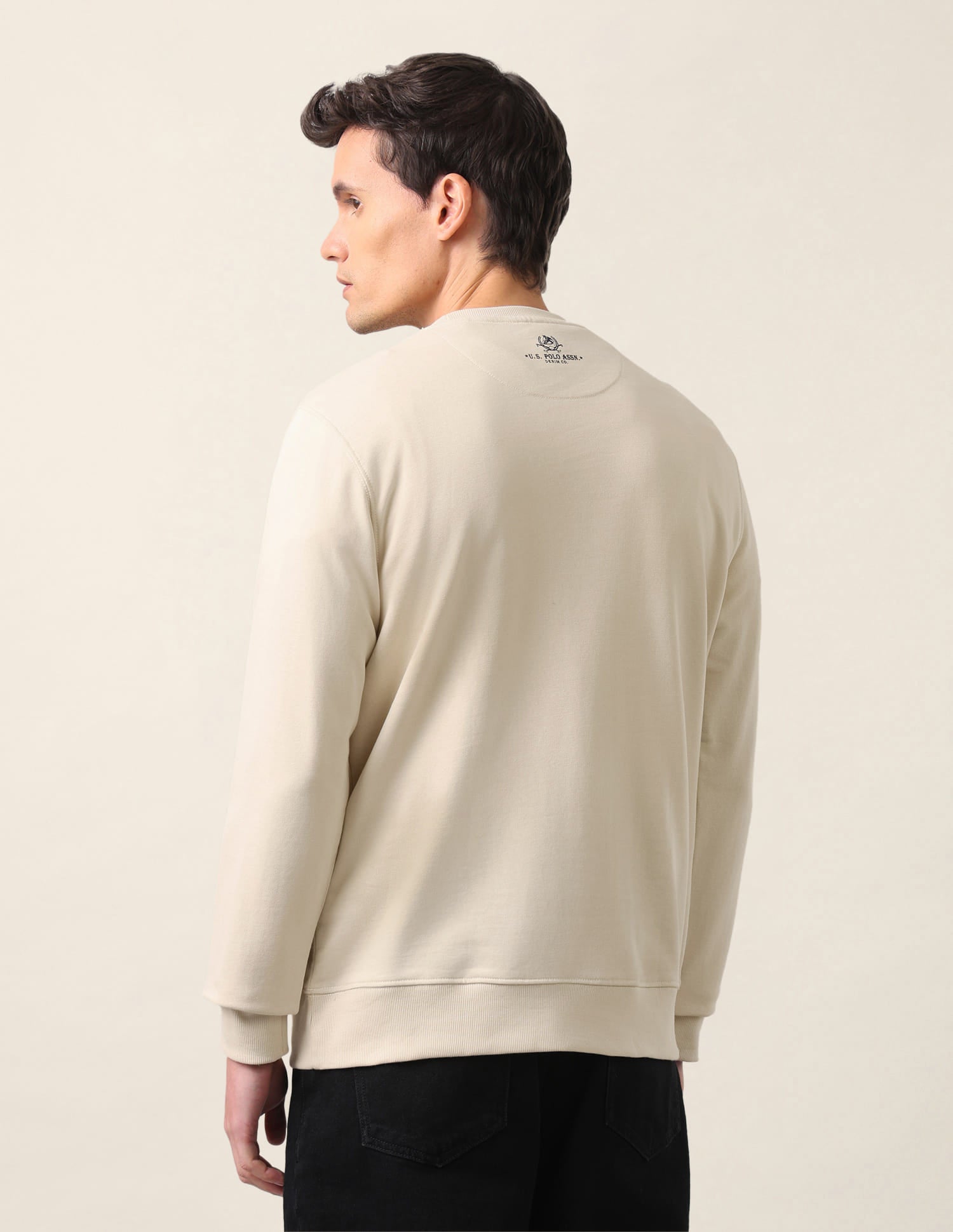 Collegiate Terry Sweatshirt Beige - U.S. Polo Assn. India | Large