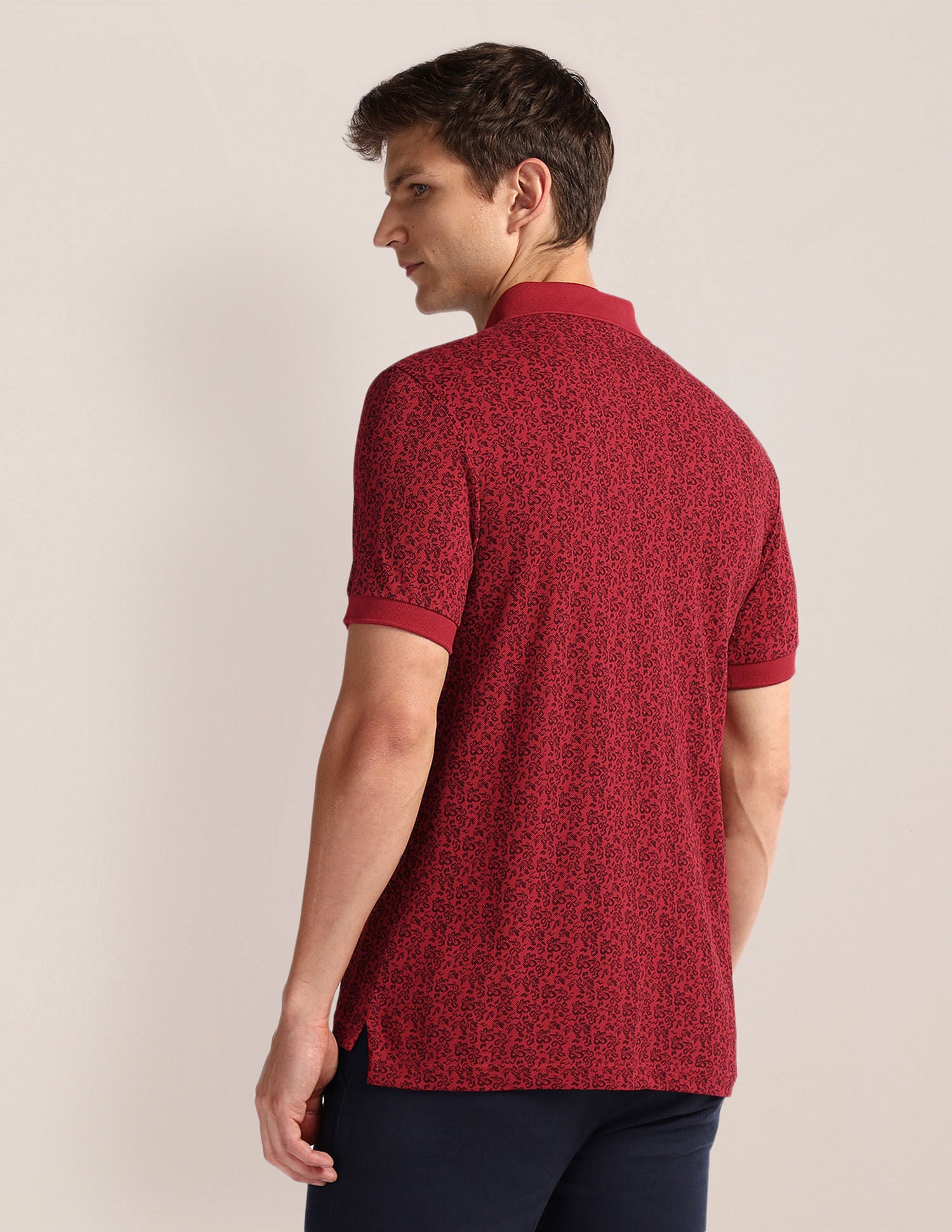 Floral Print Slim Fit Polo Shirt Red - U.S. POLO ASSN. | Large