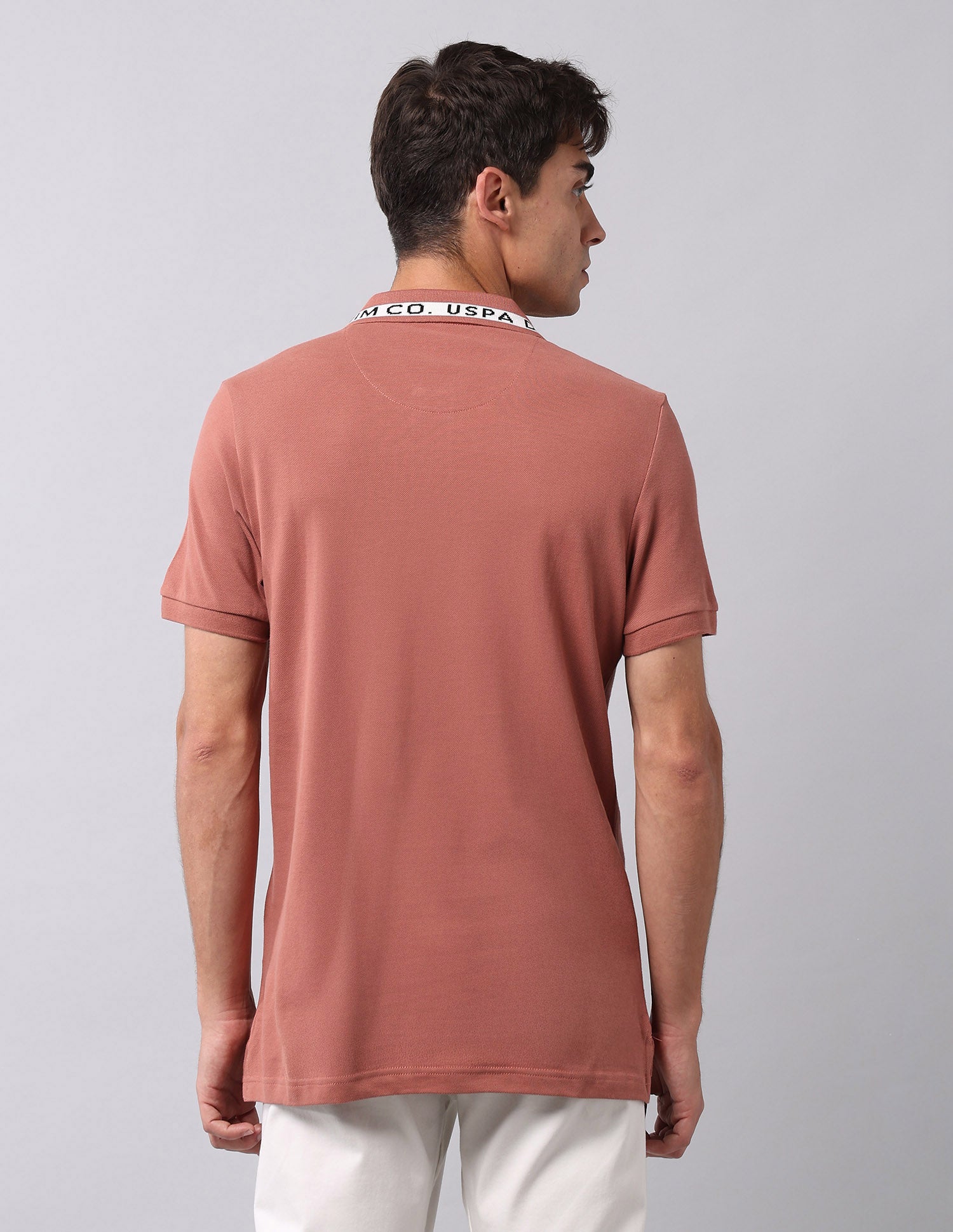 Muscle Fit Pure Cotton Polo Shirt Peach - U.S. Polo Assn. India | Large