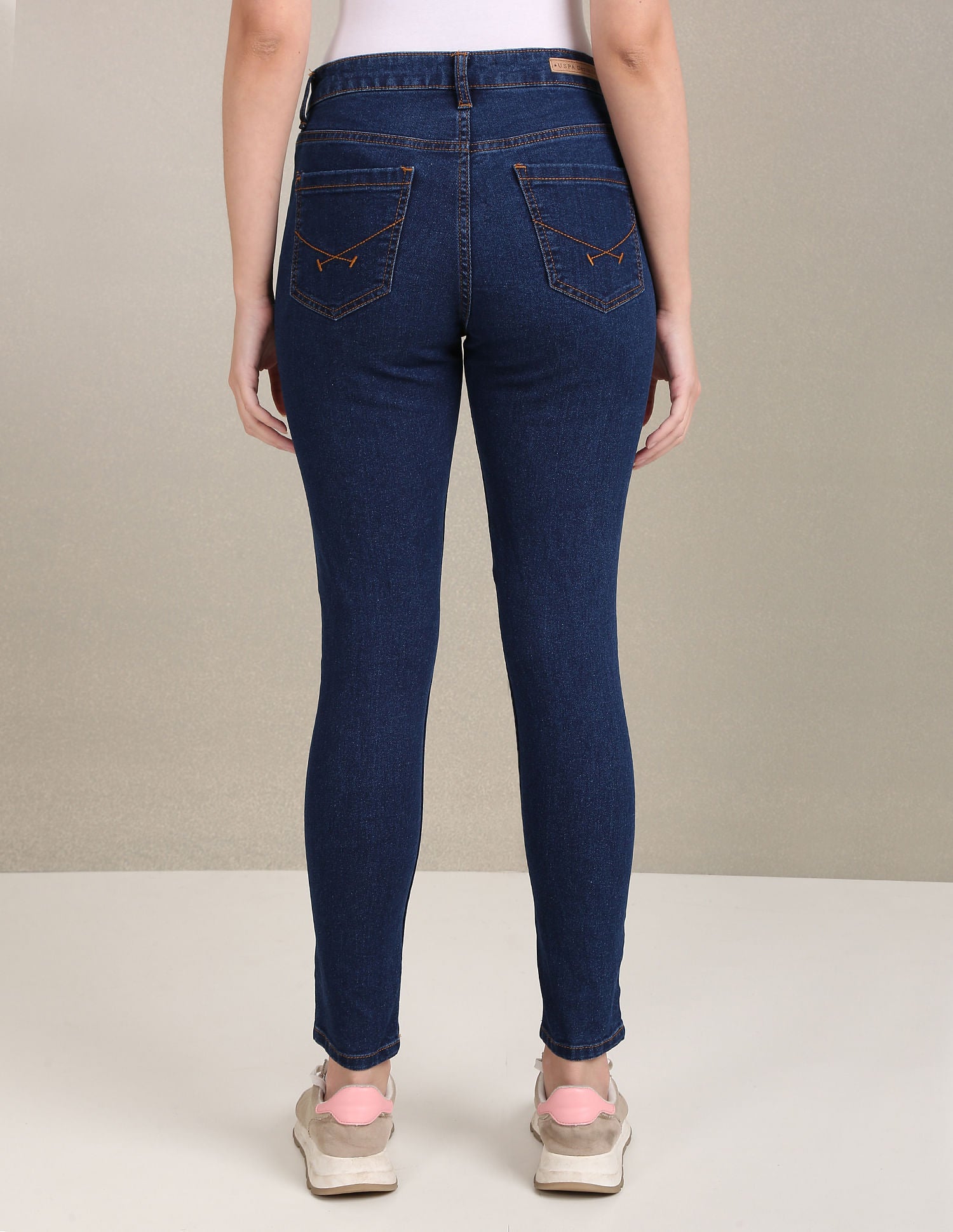 High Rise Skinny Fit Jeans Dark Blue - U.S. POLO ASSN. | Large