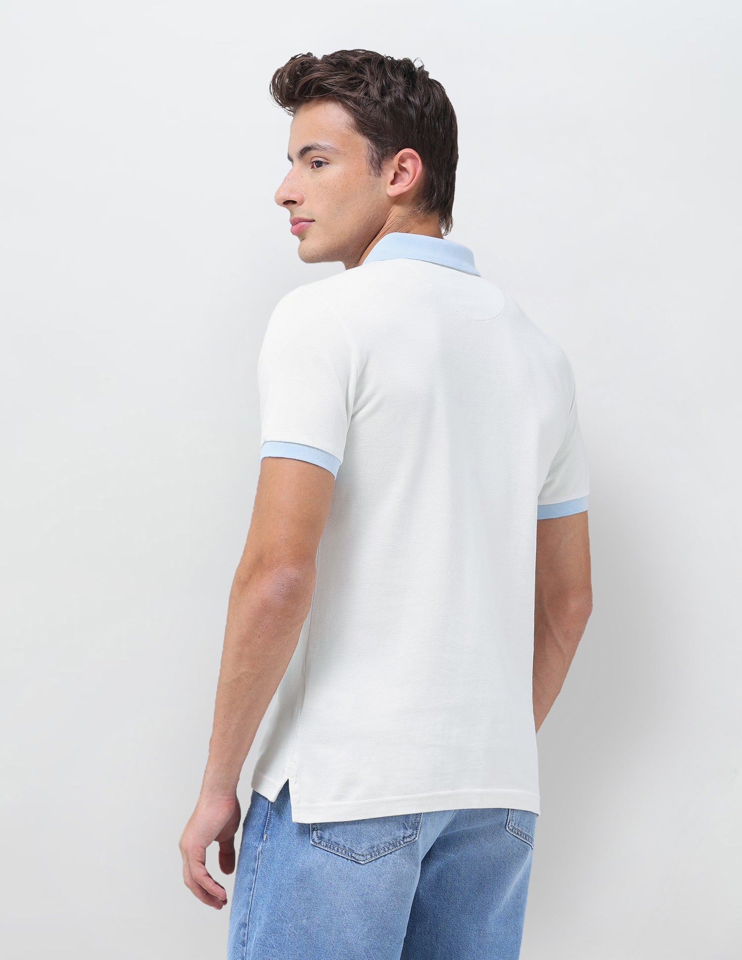 Solid Regular Fit Polo Shirt Off White - U.S. Polo Assn. India | Large