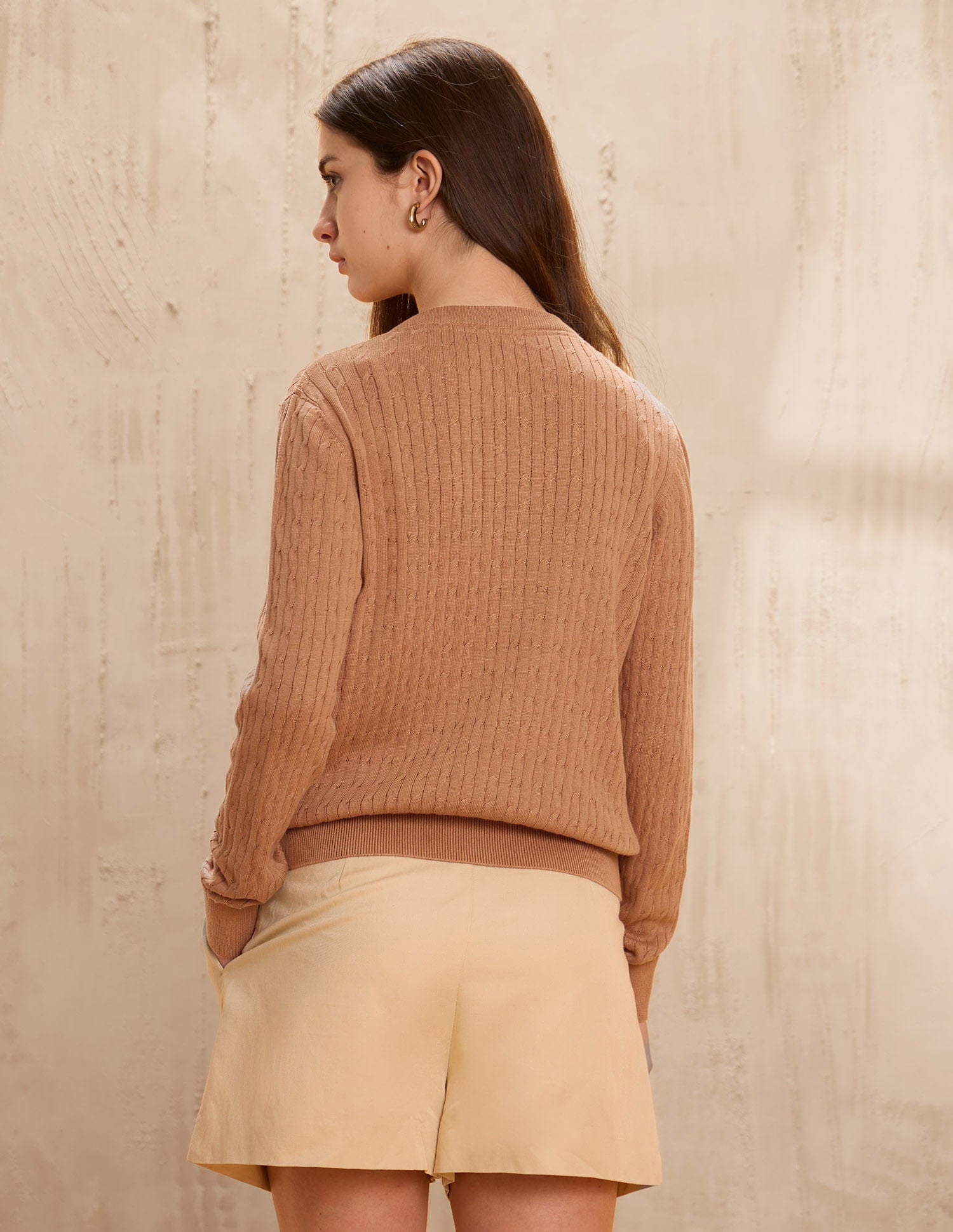 Textured Regular Fit Sweater Brown - U.S. POLO ASSN. | Large