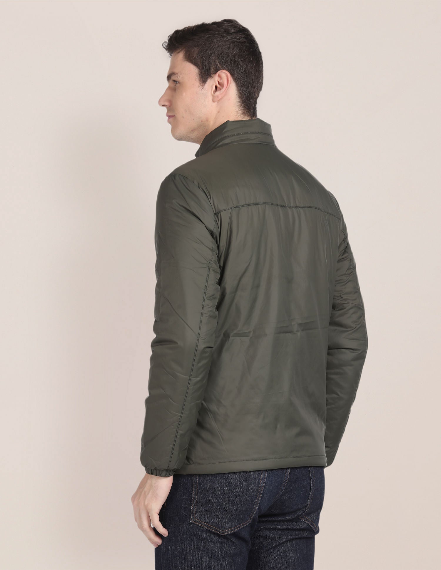 Solid Zip Up Quilted Jacket Olive - U.S. POLO ASSN. | Large