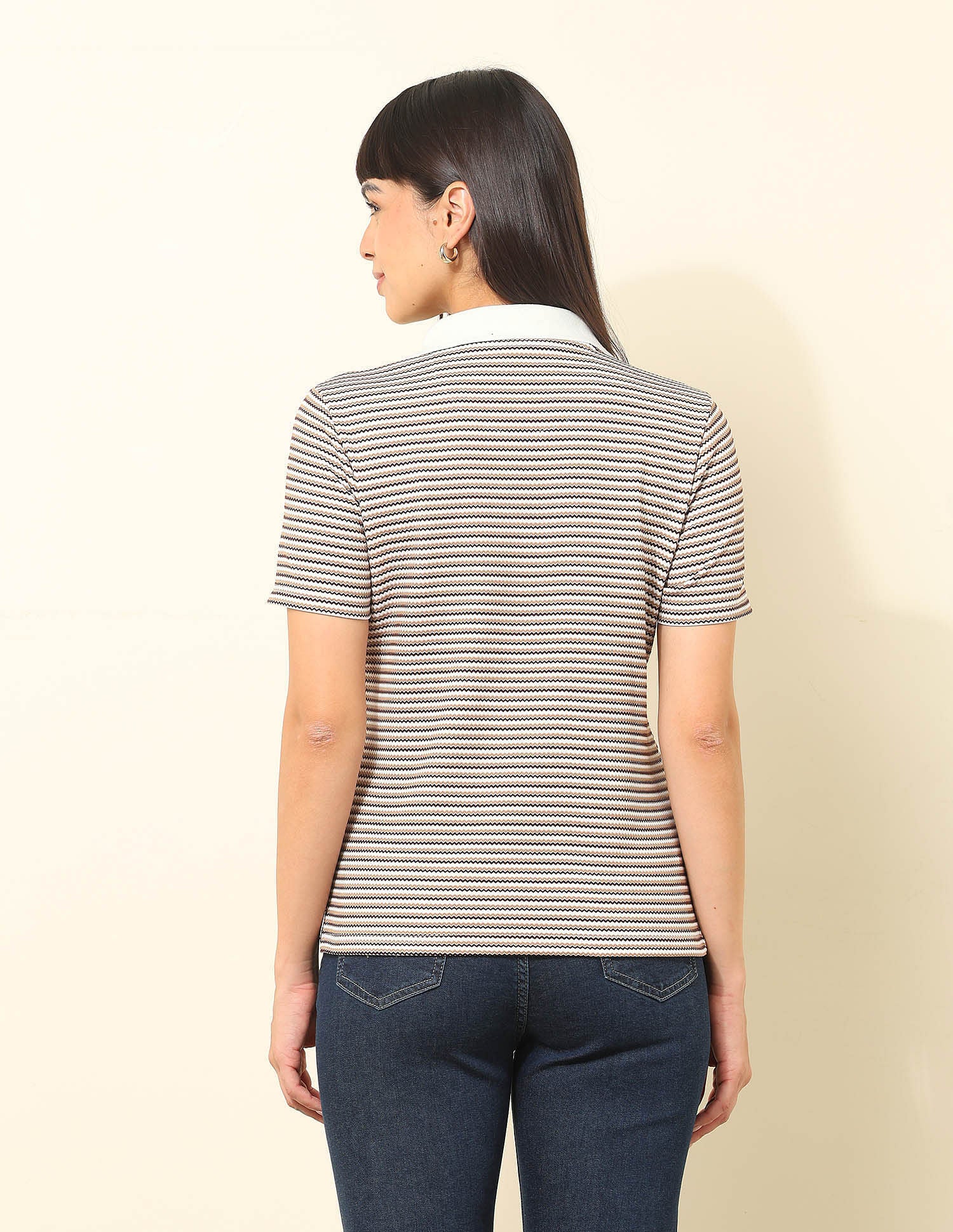 Boxy Fit Chevron Printed Polo Shirt Multi-colour - U.S. POLO ASSN. | Large