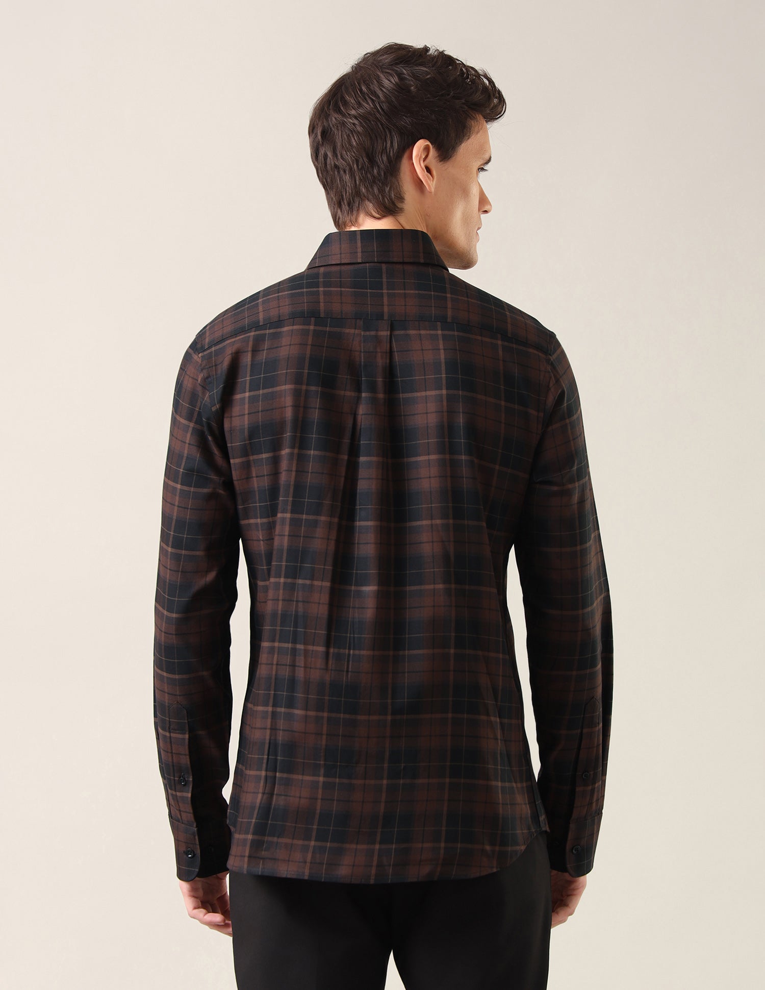 Plaid Checked Twill Shirt Dark Brown - U.S. Polo Assn. India | Large
