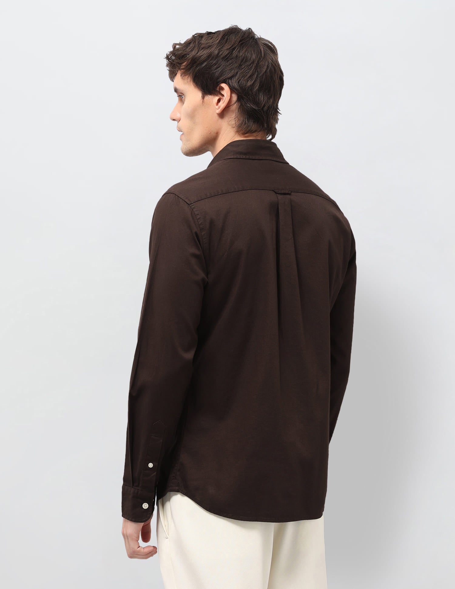 Solid Tailored Fit Shirt Brown - U.S. Polo Assn. India | Large
