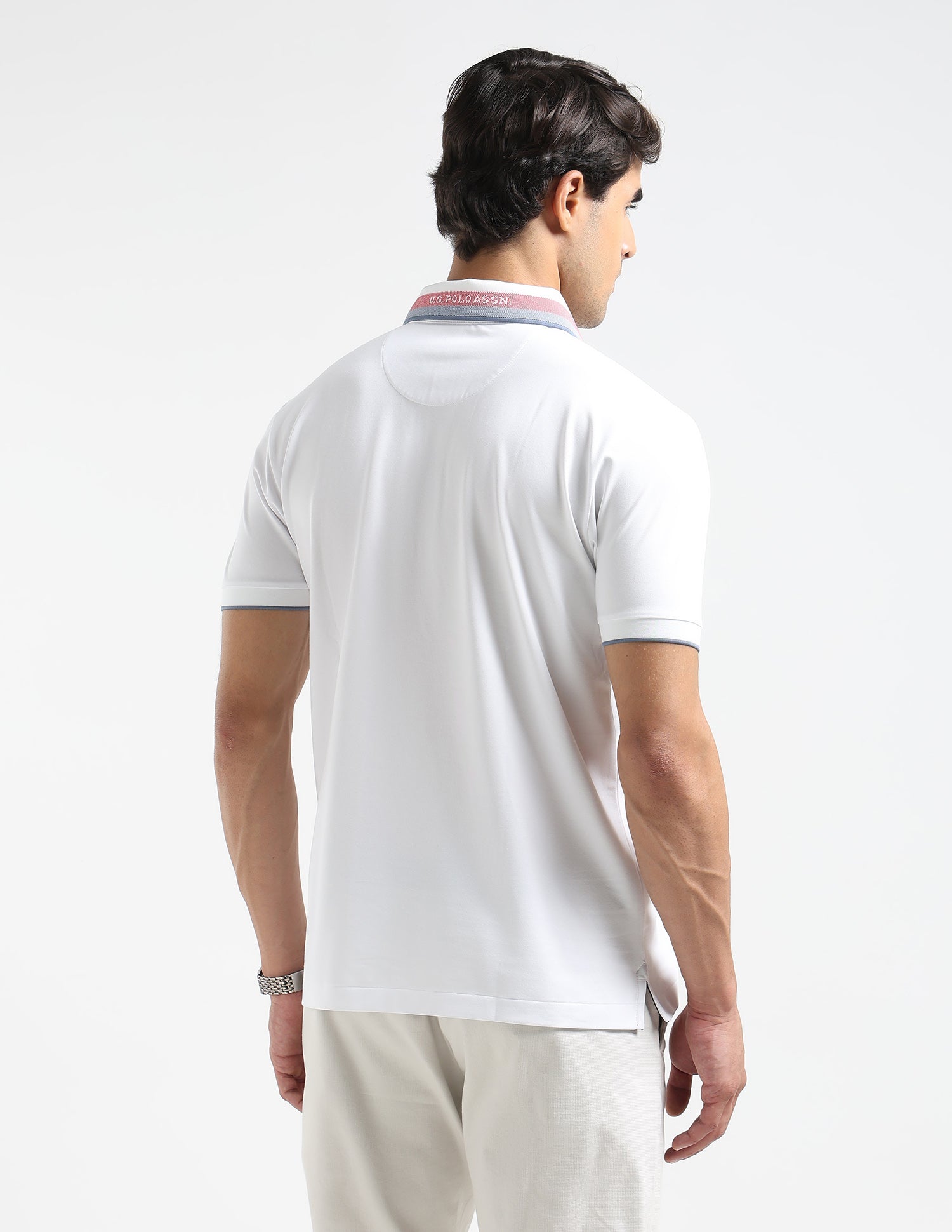 Solid Slim Fit Polo Shirt White - U.S. Polo Assn. India | Large