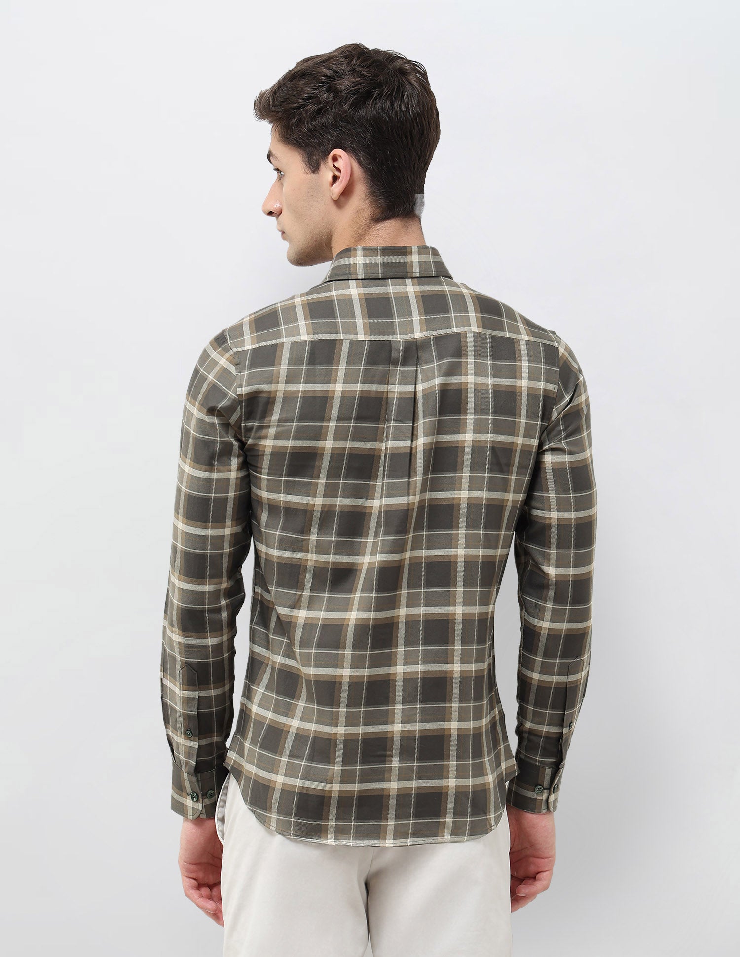 Tartan Checked Twill Shirt Olive - U.S. POLO ASSN. | Large