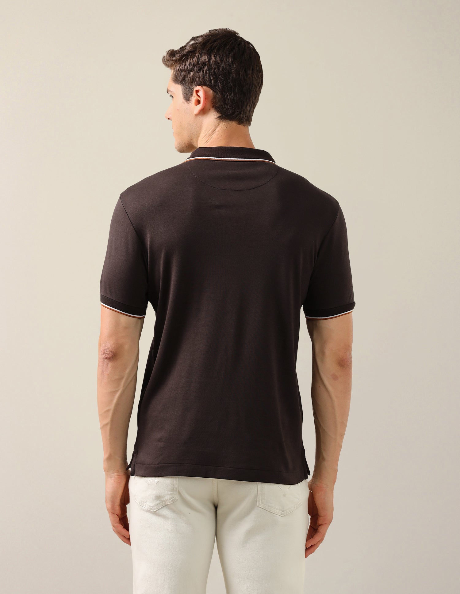 Solid Slim Fit Polo Shirt Dark Brown - U.S. Polo Assn. India | Large
