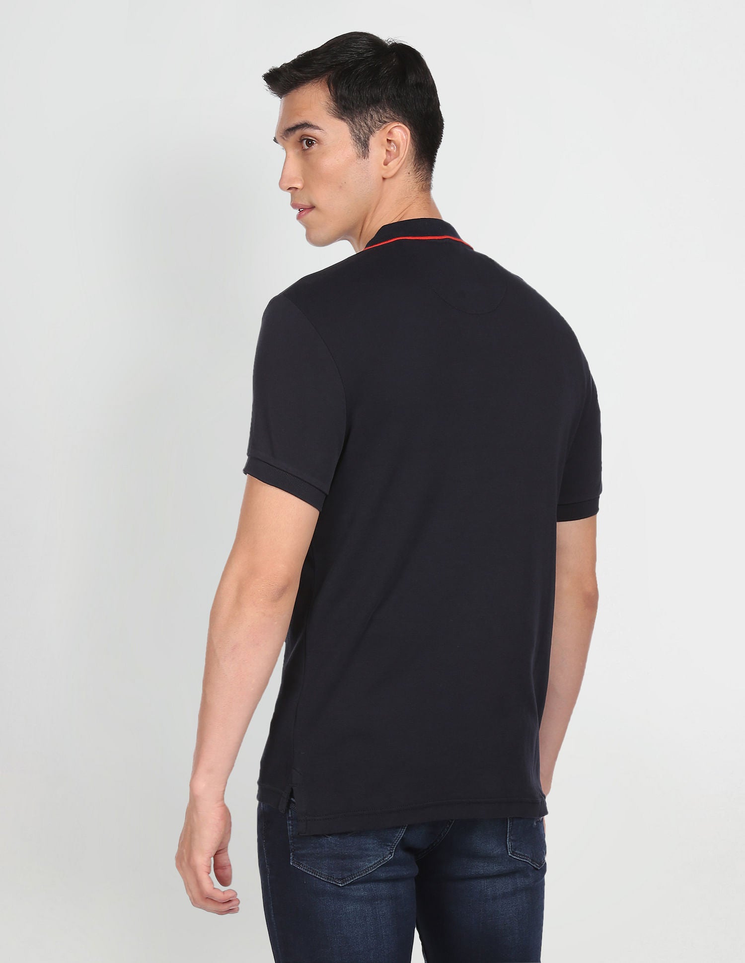 Pure Cotton Striped Polo Shirt Navy - U.S. Polo Assn. India | Large