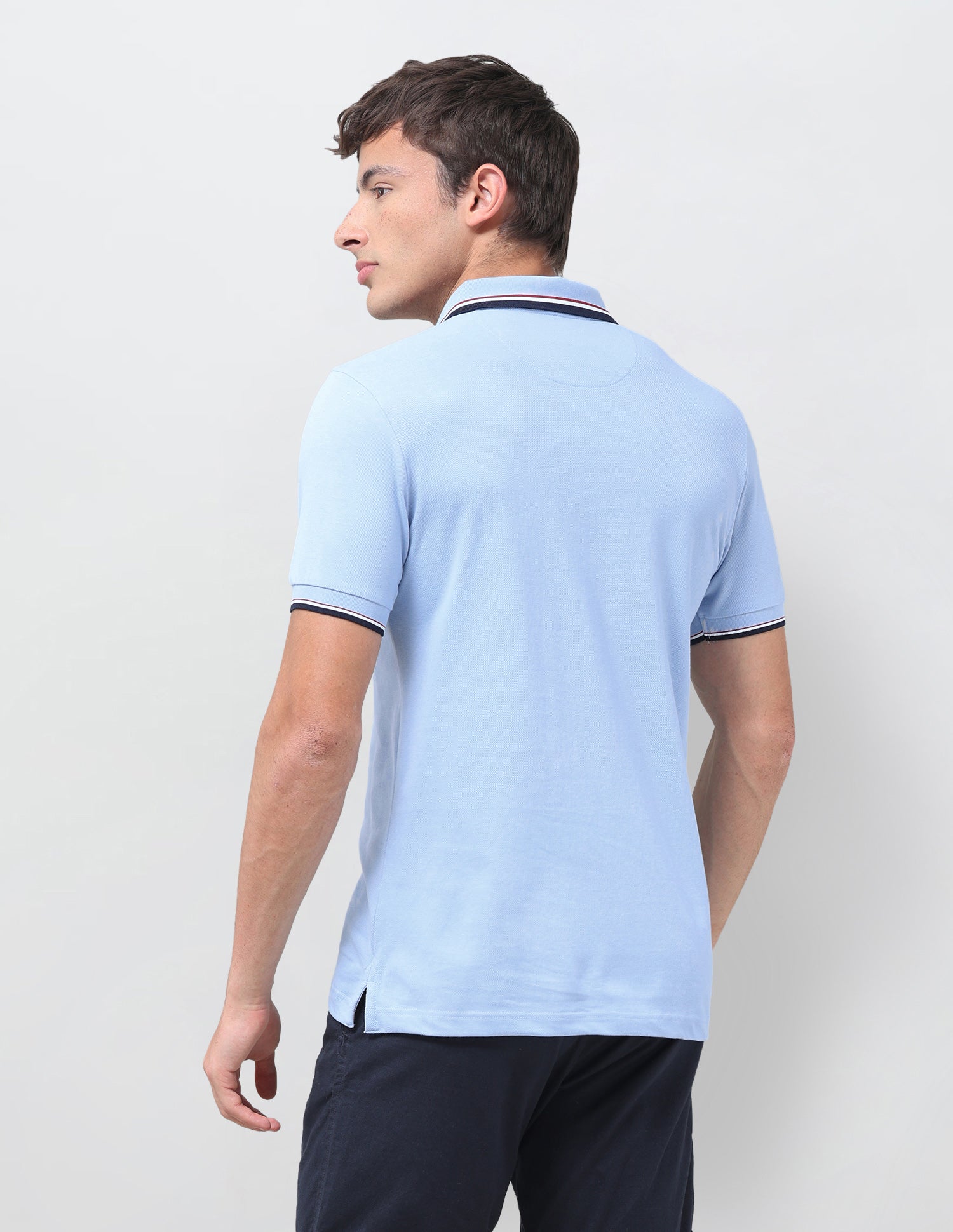 Solid Relaxed Fit Polo Shirt Light Blue - U.S. Polo Assn. India | Large