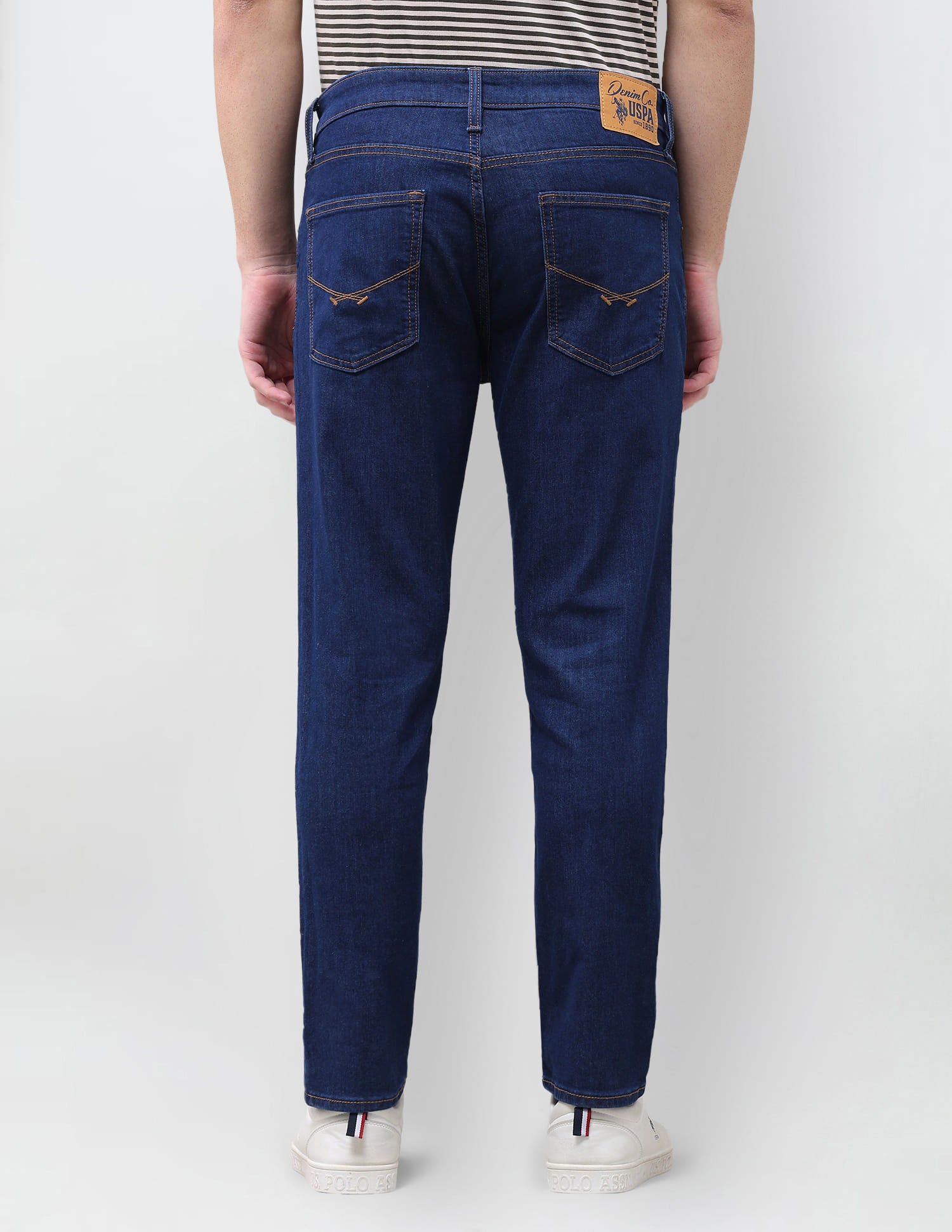 Solid Slim Tapered Fit Jeans Blue - U.S. Polo Assn. India | Large