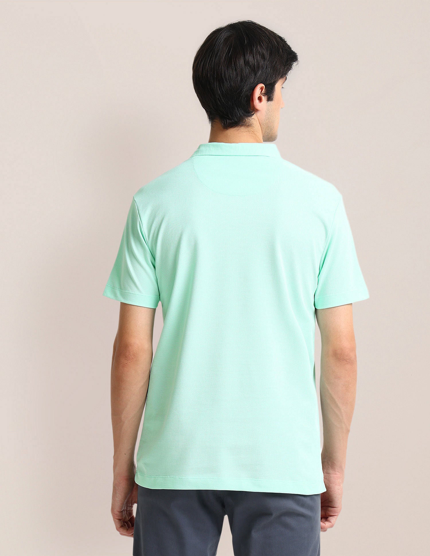Open Placket Slim Polo Shirt Light Green - U.S. Polo Assn. India | Large