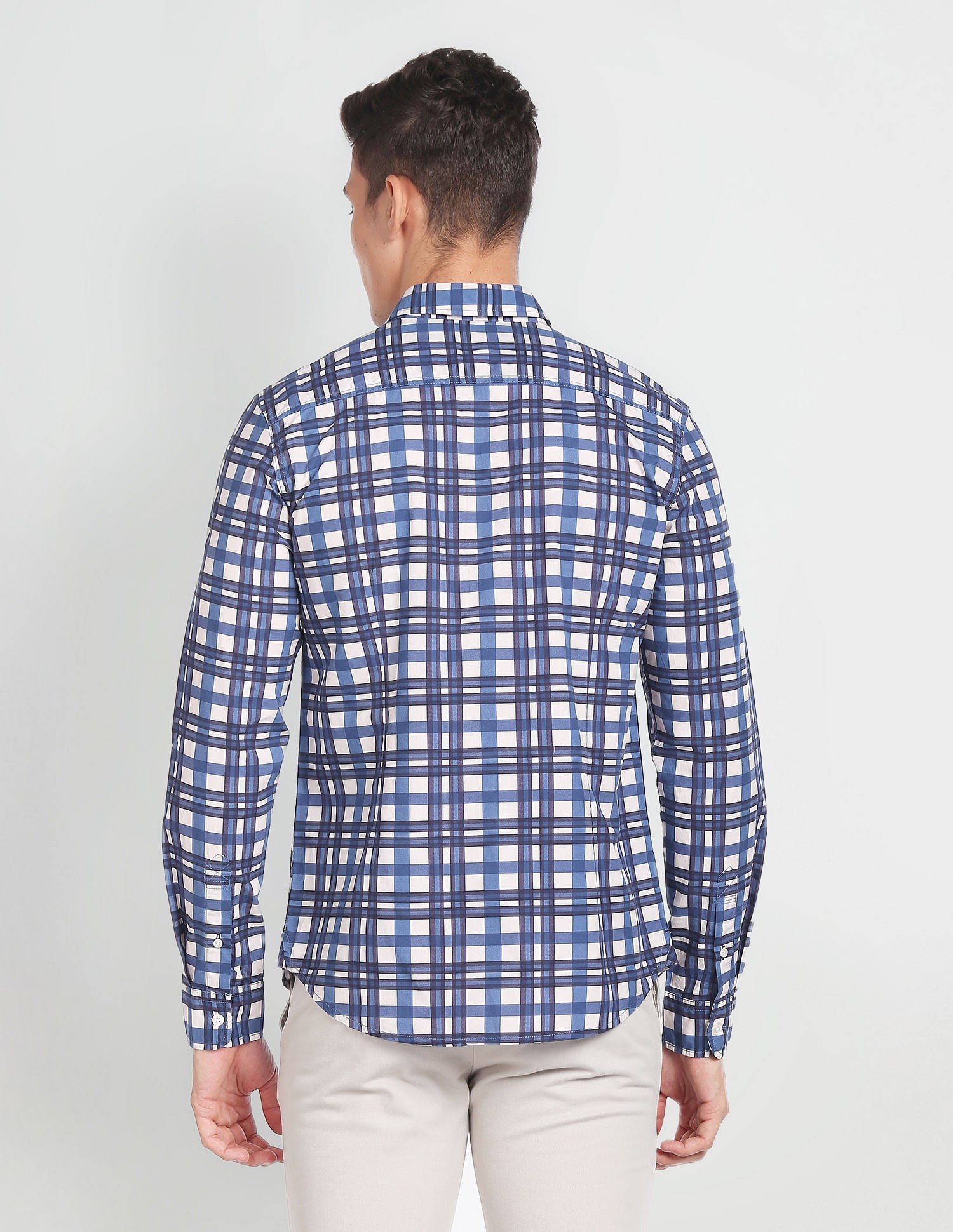 Slim Fit Plaid Shirt Blue - U.S. POLO ASSN. | Large