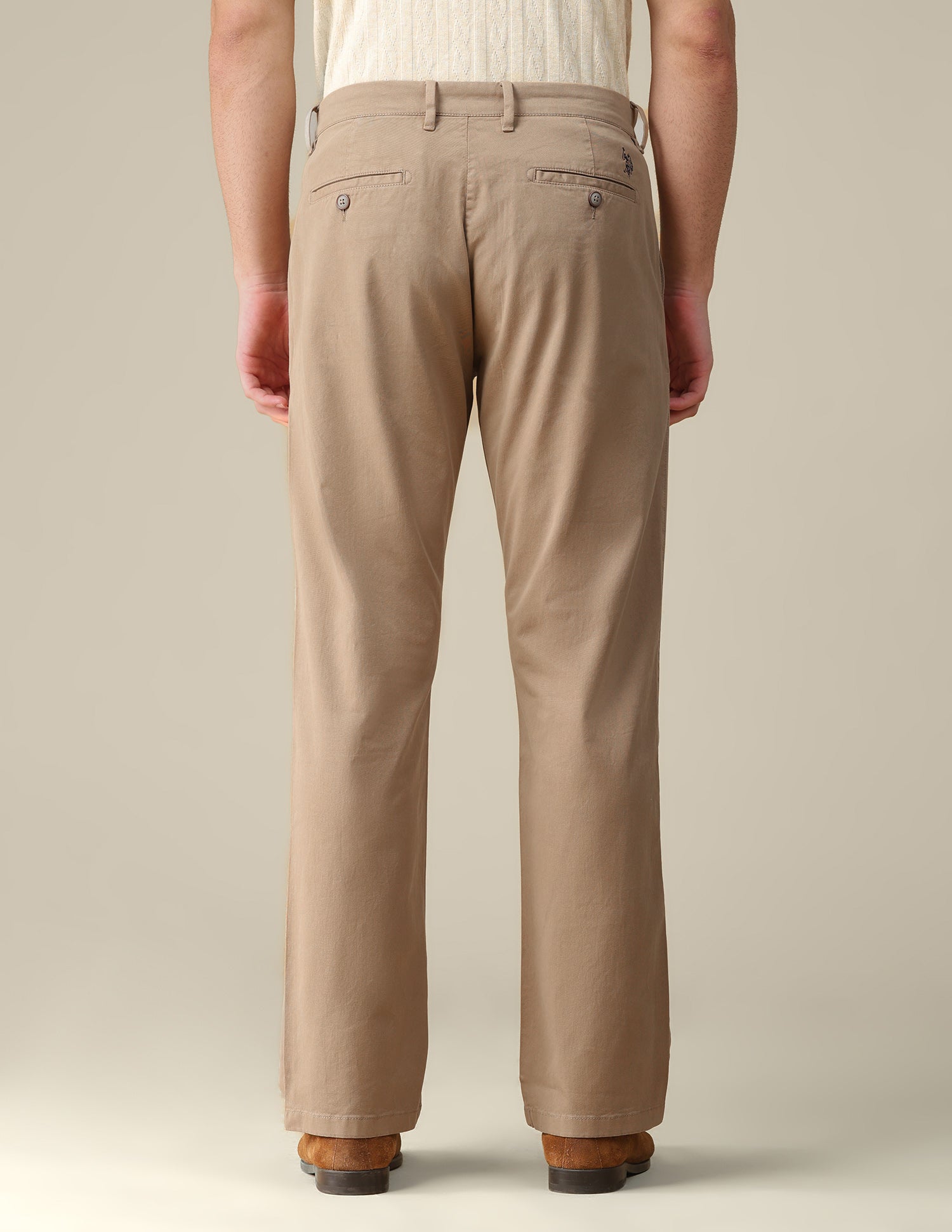 Riley straight fit Twill Trousers Tan - U.S. Polo Assn. India | Large