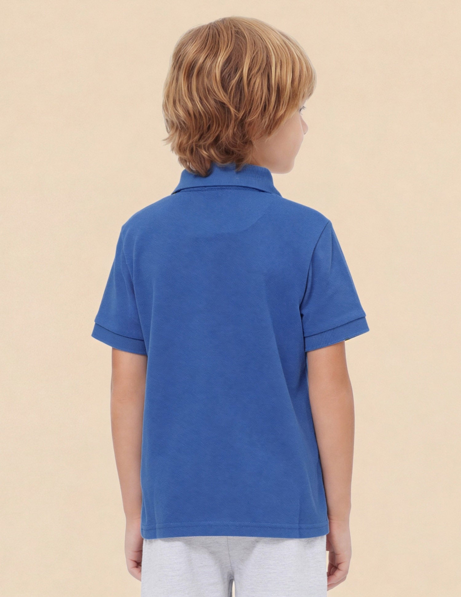 Pure Cotton Solid Polo Shirt Light Blue - U.S. Polo Assn. India | Large