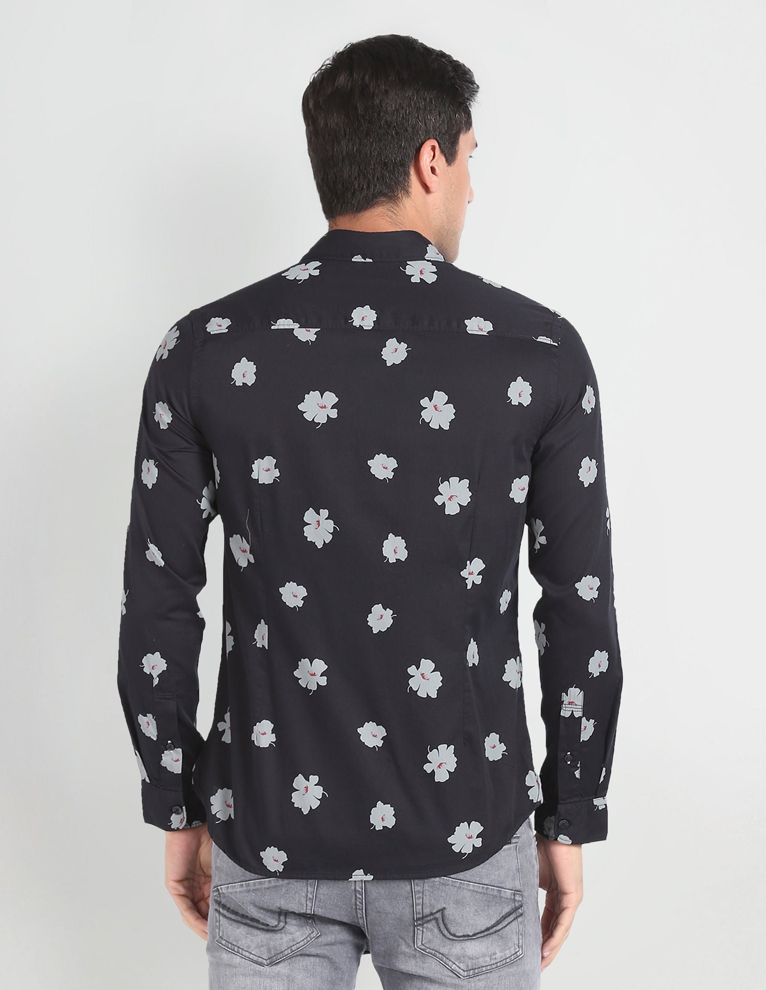 Floral Print Twill Shirt Black - U.S. Polo Assn. India | Large