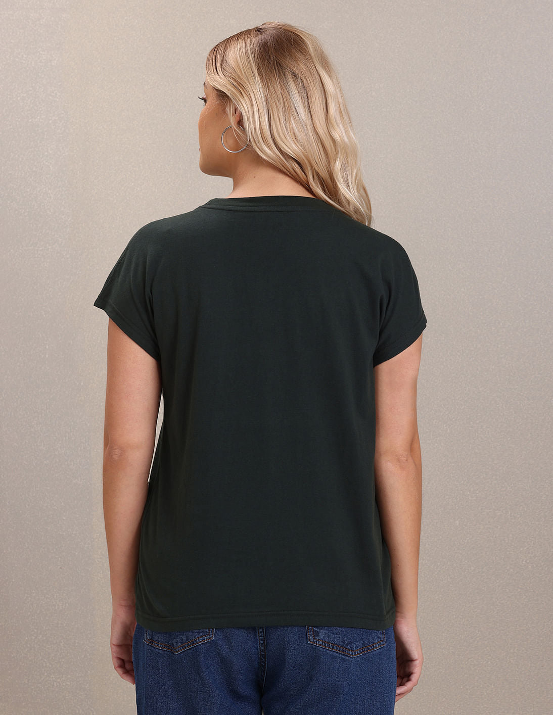 Crew Neck Typographic Print T-Shirt Dark Green - U.S. POLO ASSN. | Large