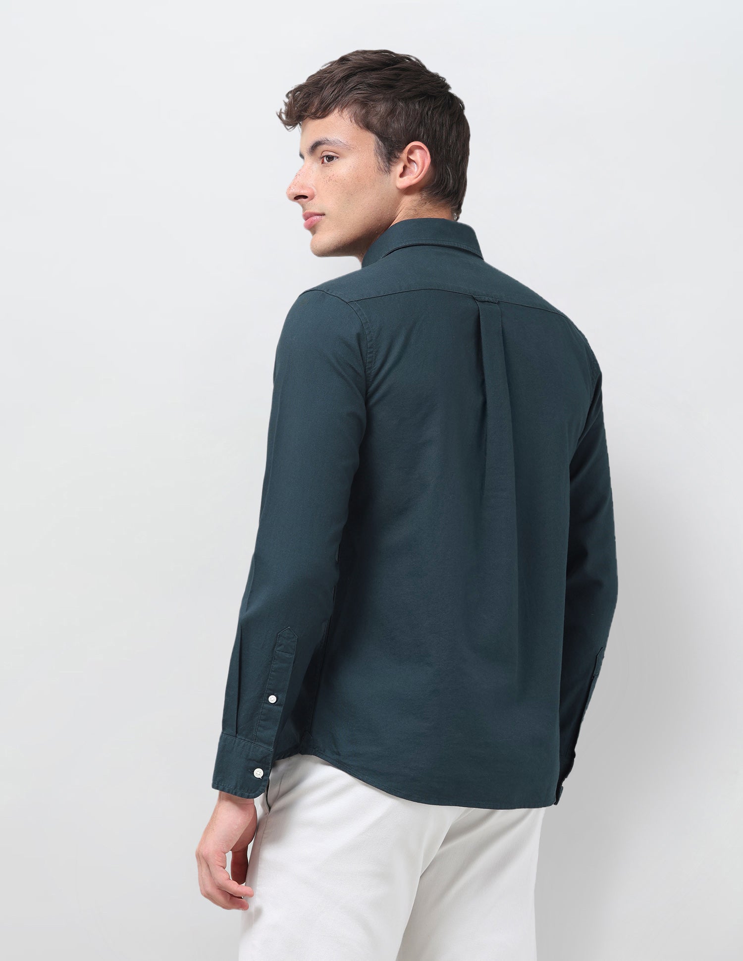 Tailored Fit Oxford Button Down Shirt Teal - U.S. Polo Assn. India | Large