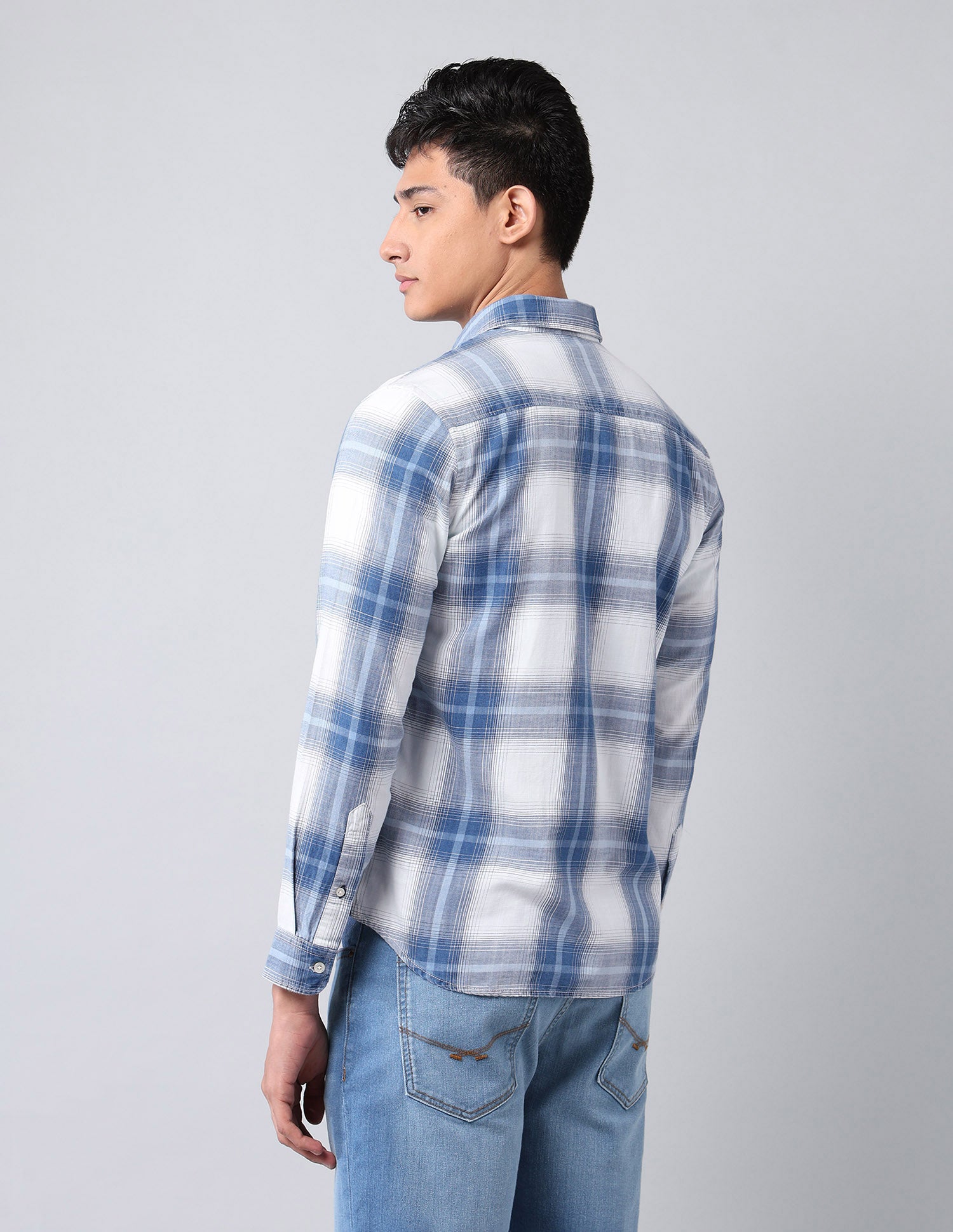 Plaid Checked Twill Shirt Indigo - U.S. Polo Assn. India | Large