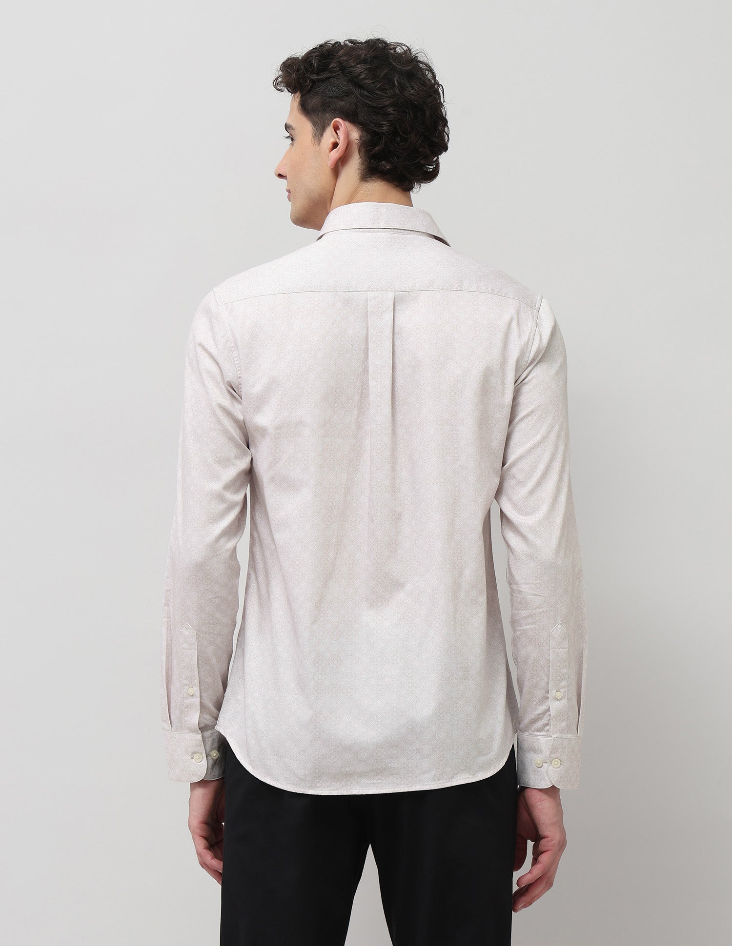 Pure Cotton Geometric Printed Shirt Beige - U.S. POLO ASSN. | Large