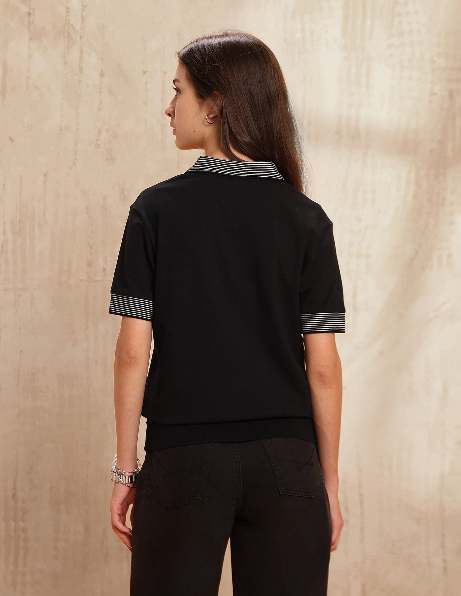 Boxy Fit Solid Polo Shirt Black - U.S. POLO ASSN. | Large