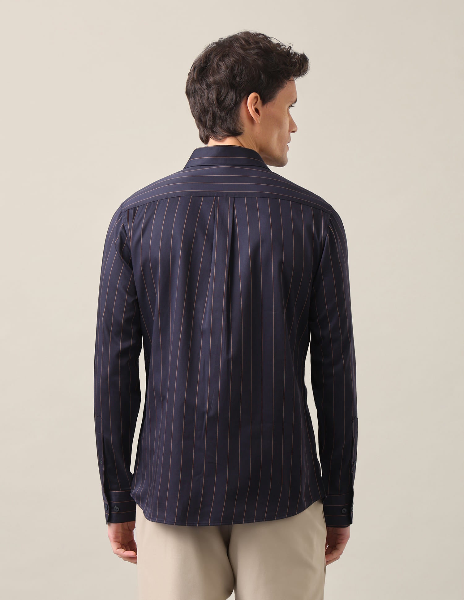 Vertical Striped Tailored Fit Shirt Dark Purple - U.S. Polo Assn. India | Large