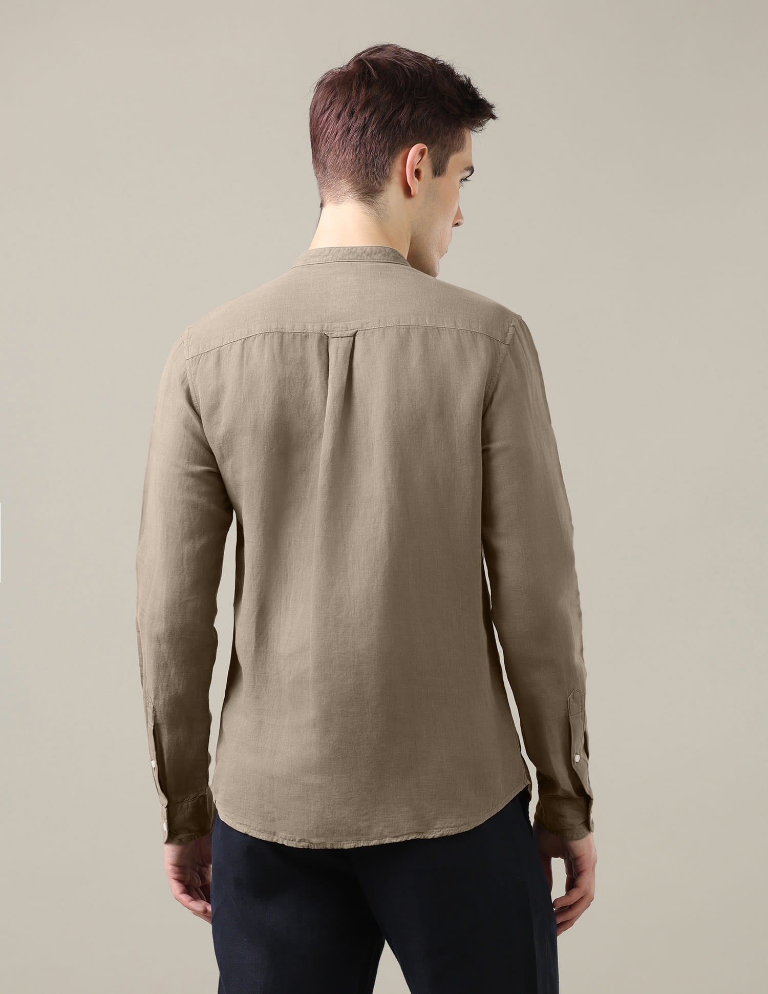 Solid Regular Fit Shirt Brown - U.S. Polo Assn. India | Large