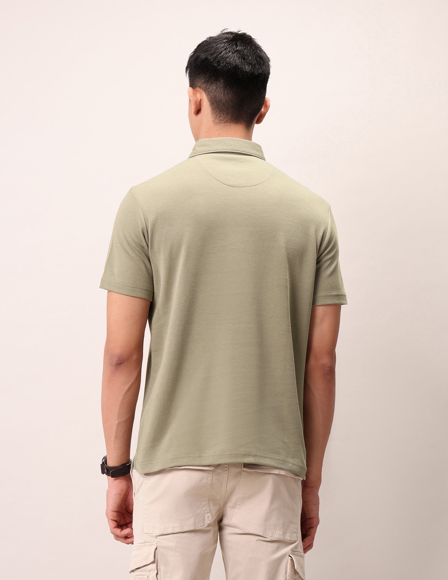 Brand Embossed Outdoor Polo Shirt Beige - U.S. Polo Assn. India | Large